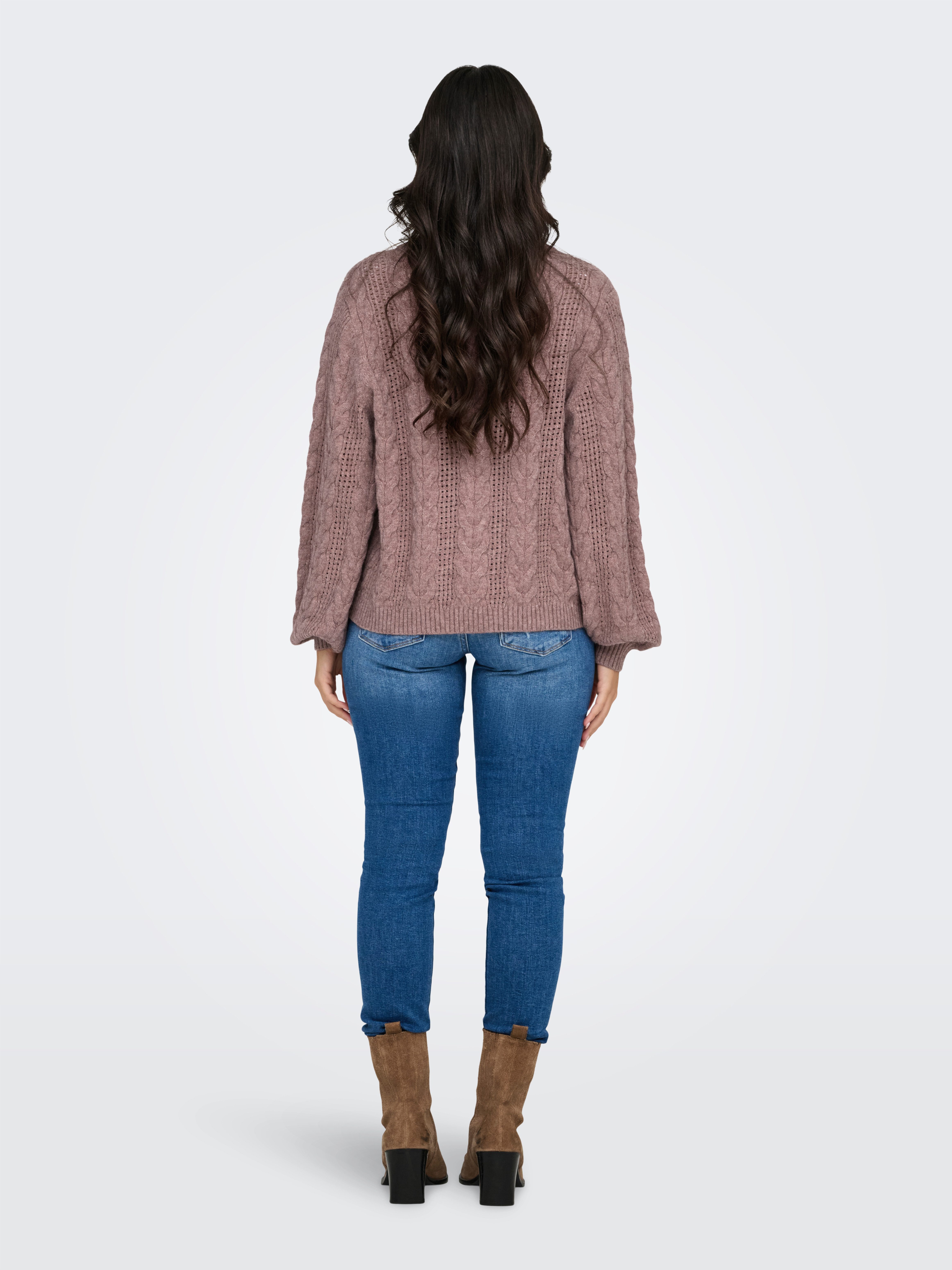 Only Trui met ronde hals ONLRUBINA LS CABLE O-NECK KNT NOOS