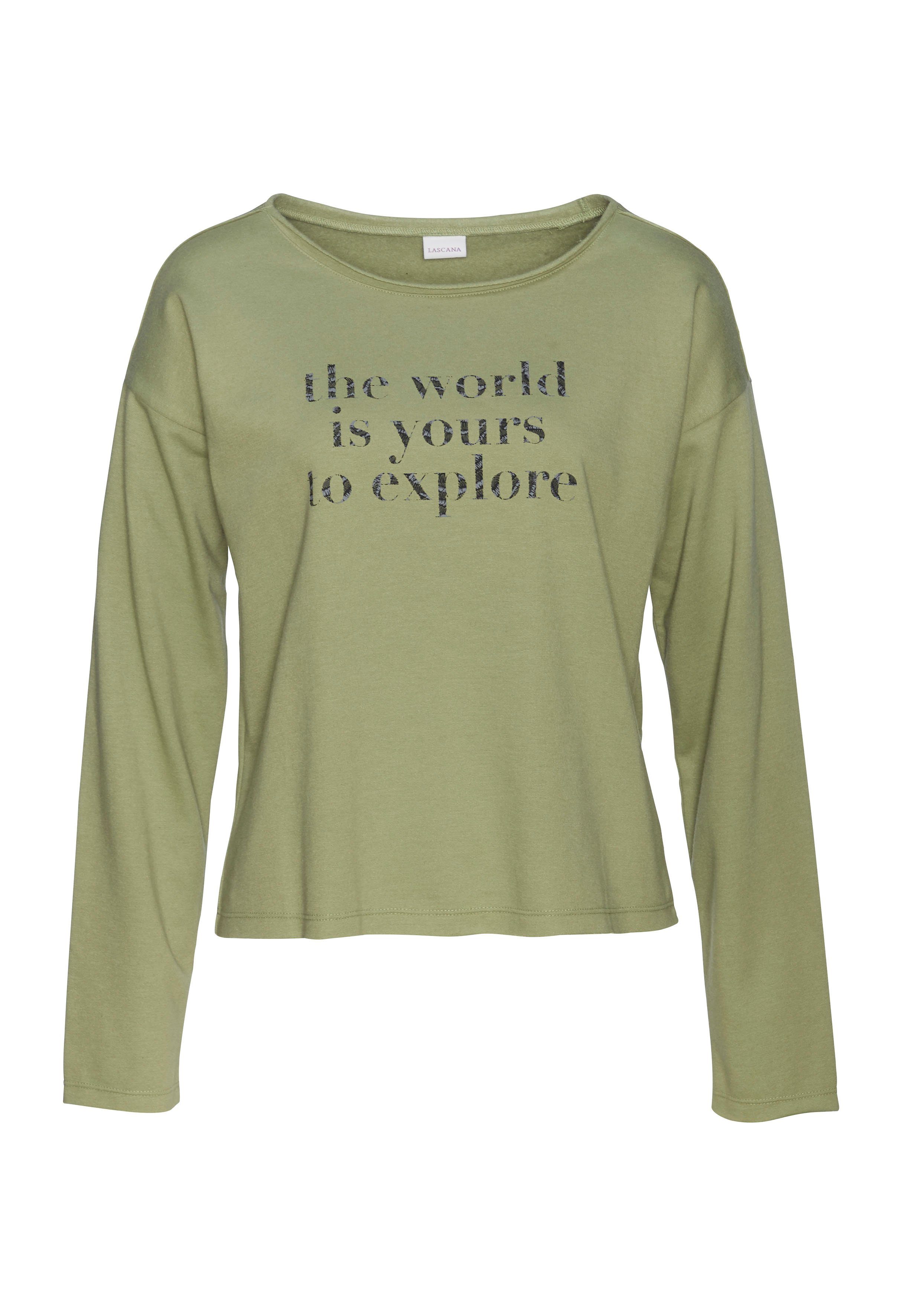 Lascana Sweatshirt met statement print, loungepak