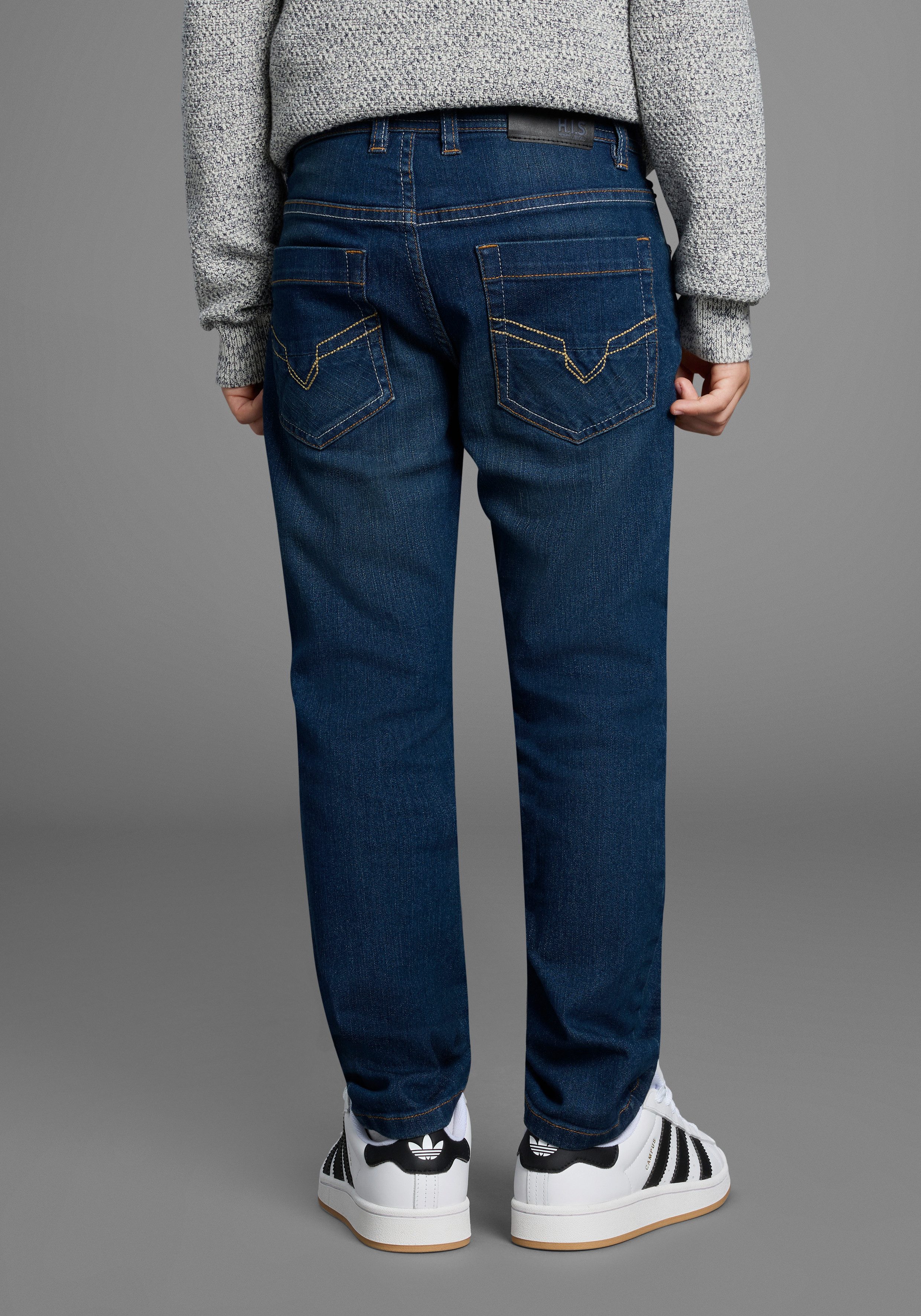 H.I.S Relax fit jeans Stretch jeans rechte vorm