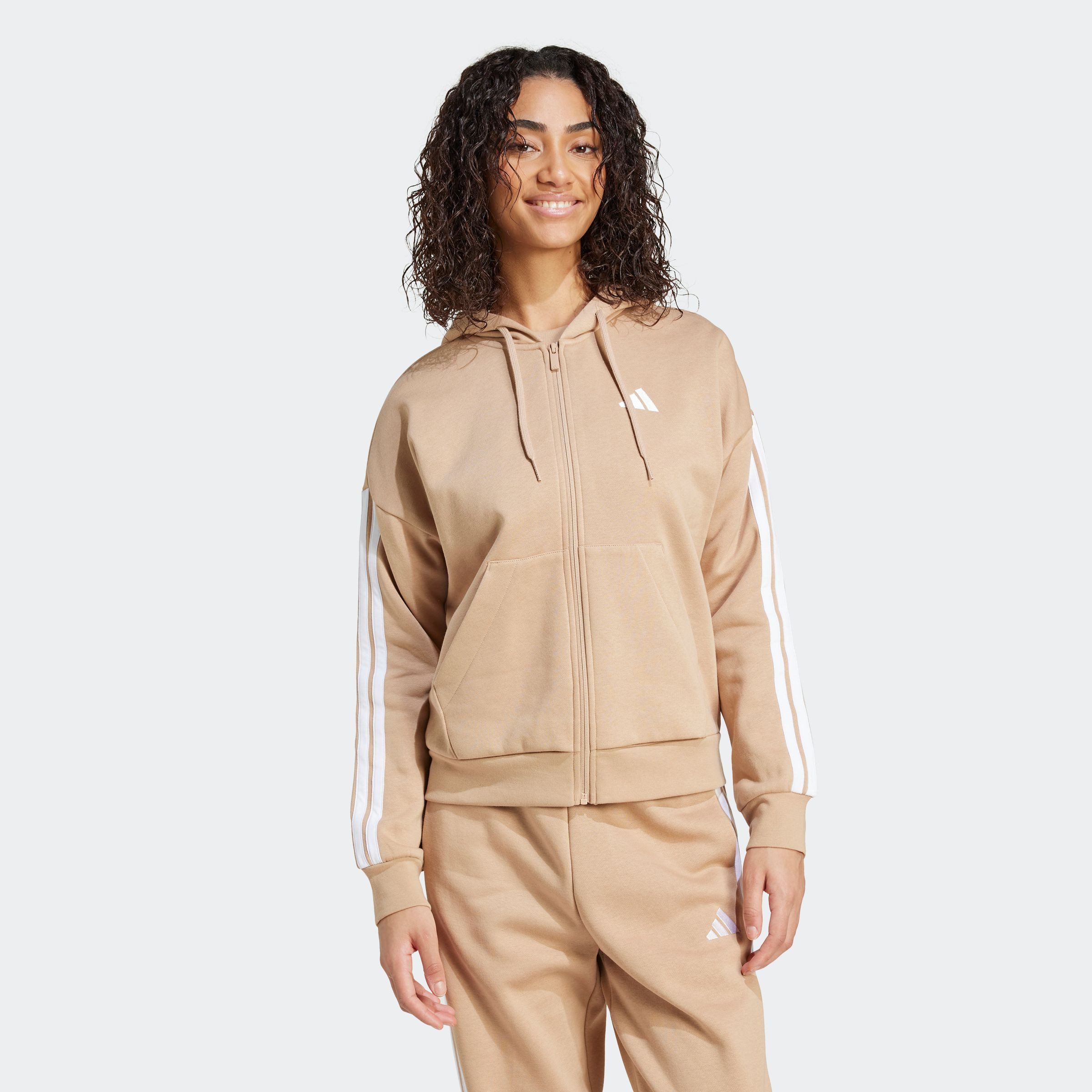 adidas Sportswear Hoodie W 3S FL FZ HD dames truien met capuchon maat S bruin