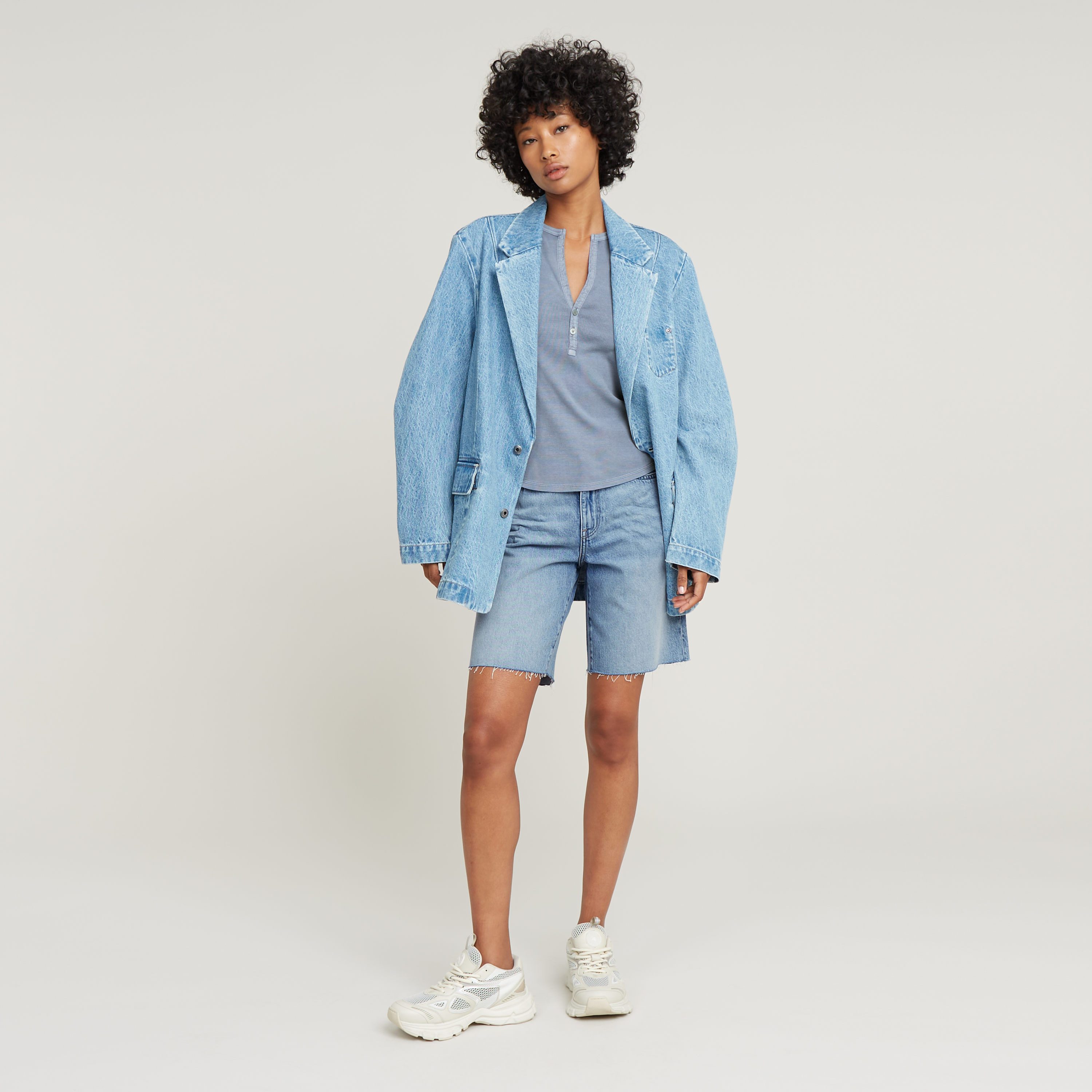 G-Star RAW Shirt met lange mouwen Deep v slim met knoopsluiting