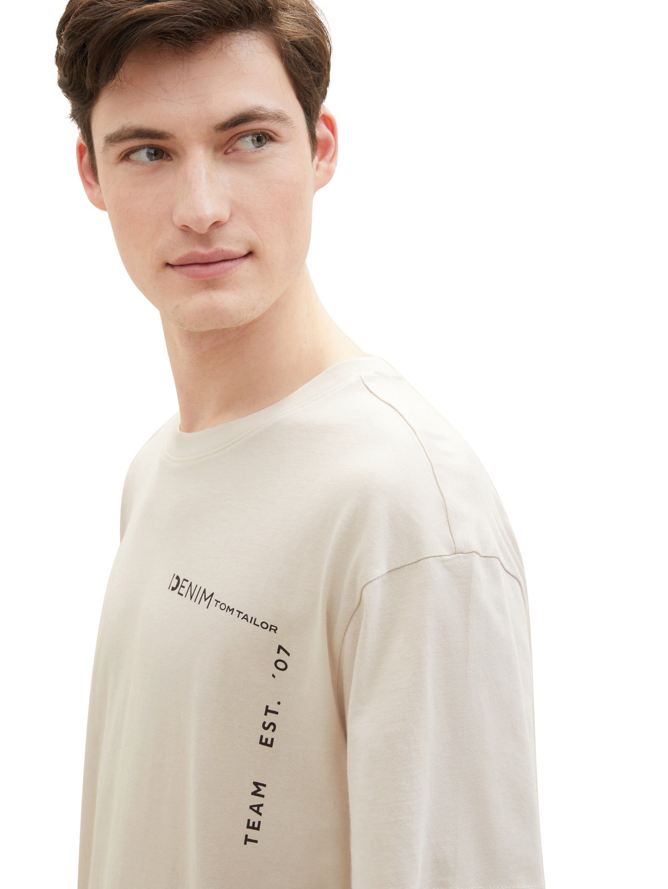 Tom Tailor Denim T-shirt met grote print op de rug
