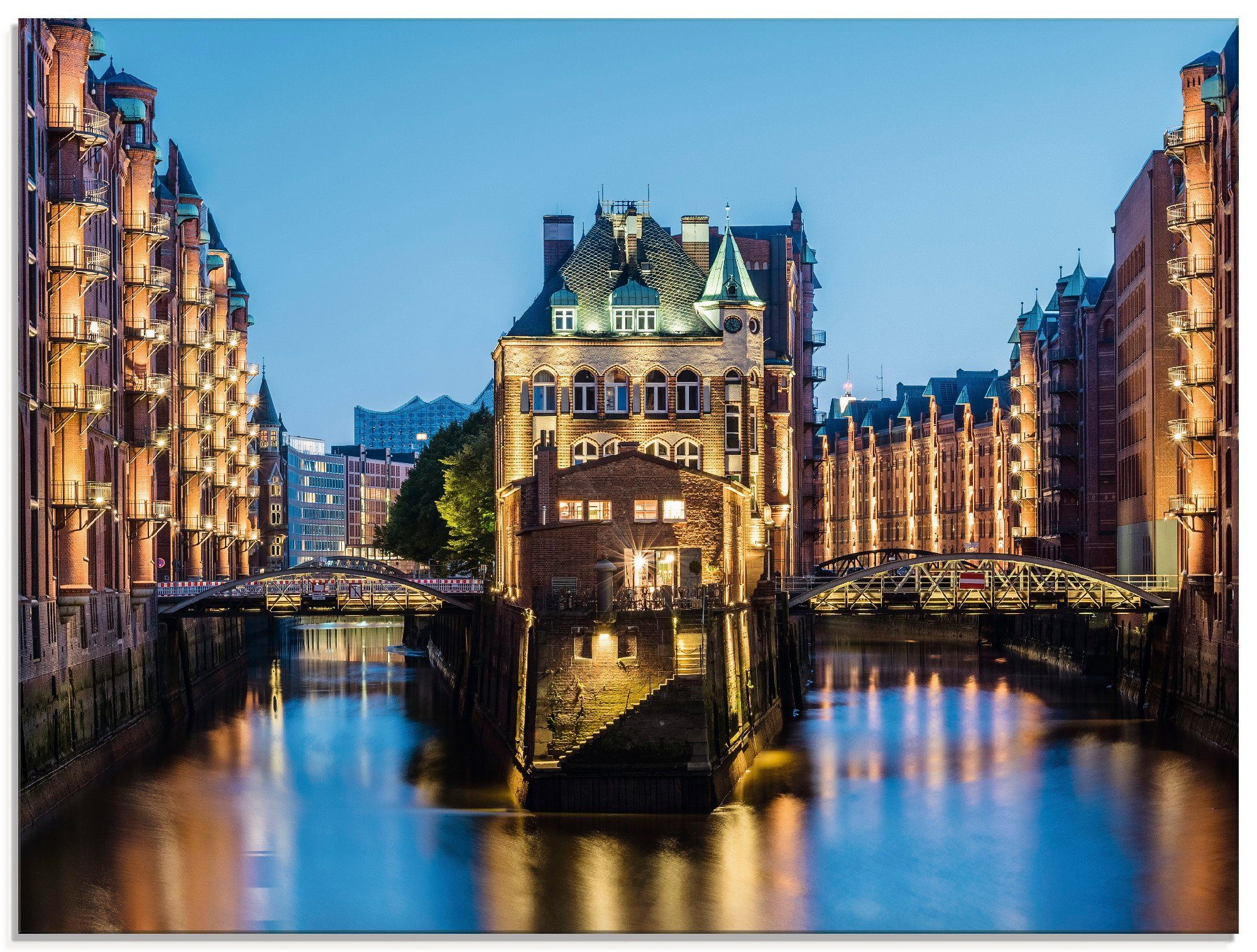 Artland Print op glas Hamburg Waterkasteel in Speicherstadt 2 (1 stuk)