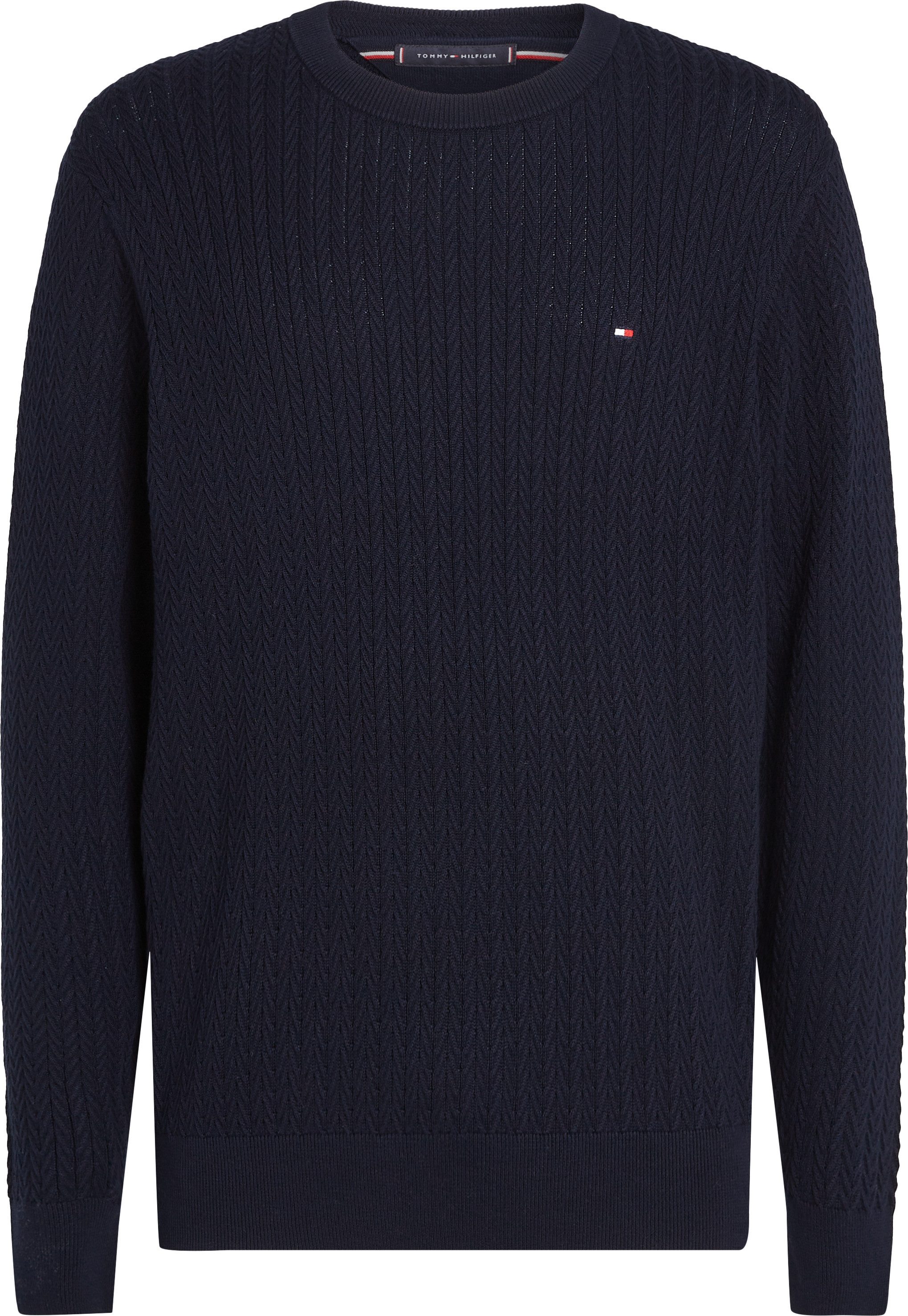 Tommy Hilfiger Gebreide trui HERRINGBONE STRUCTURE C NK
