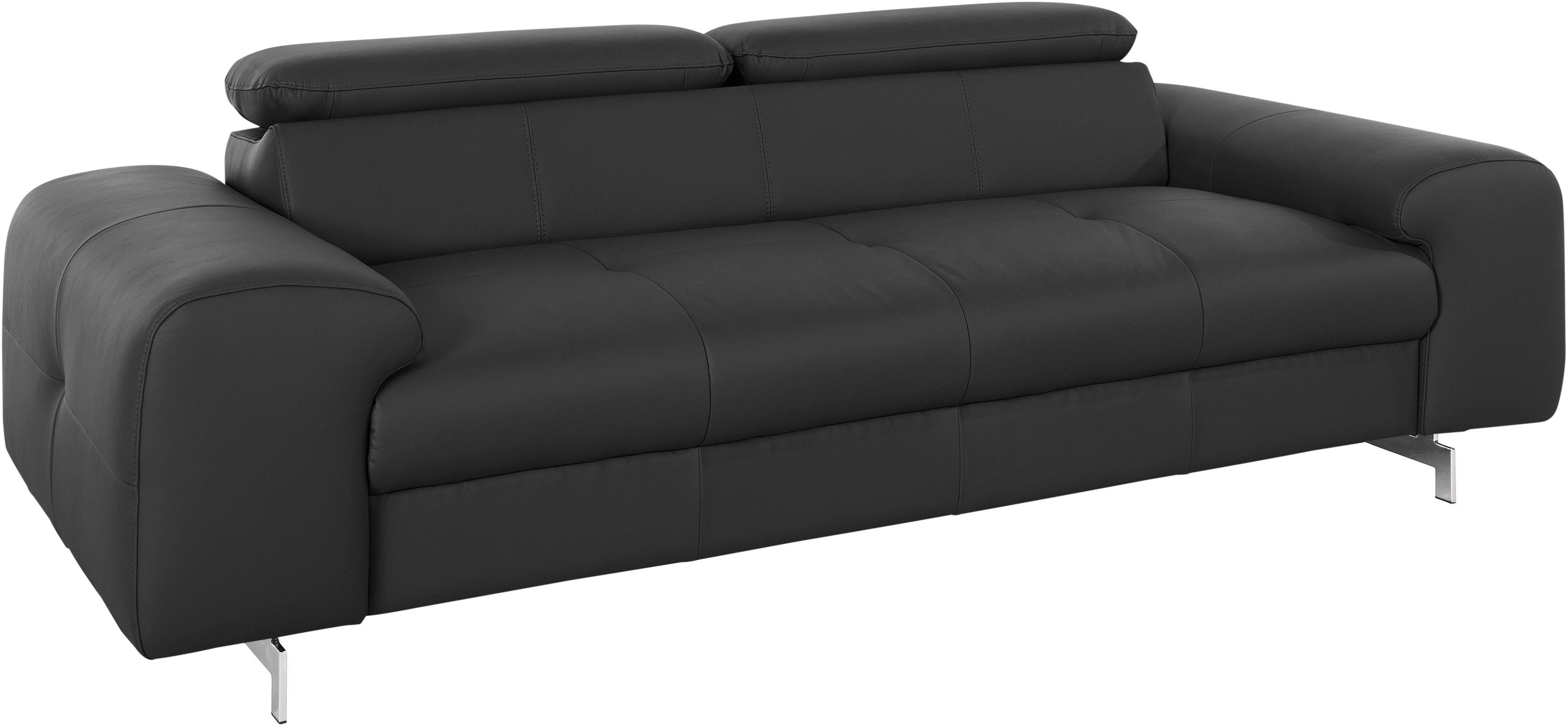 COTTA 3-zitsbank Chef Big-sofa met verstelbare rugleuning, elegante metalen poten