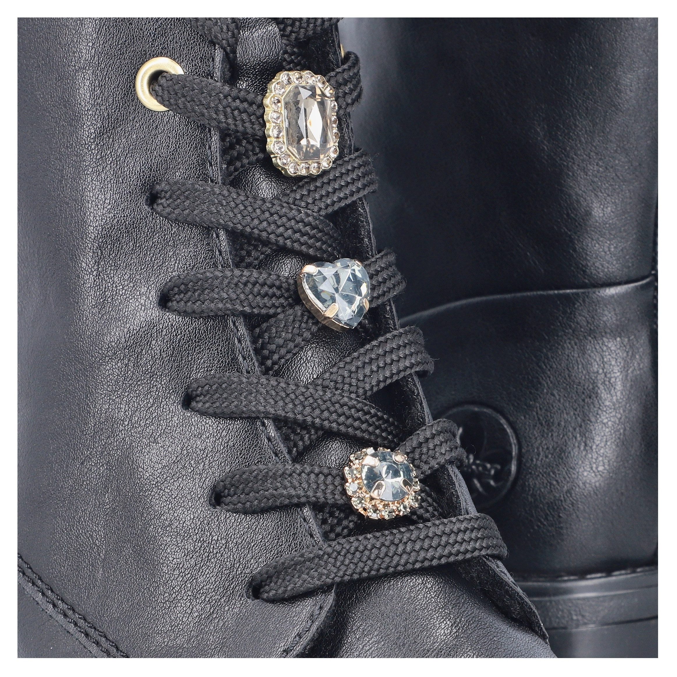 Rieker Winterlaarsjes Veterlaarsje, laarzen, blokhak, met sieroelementen