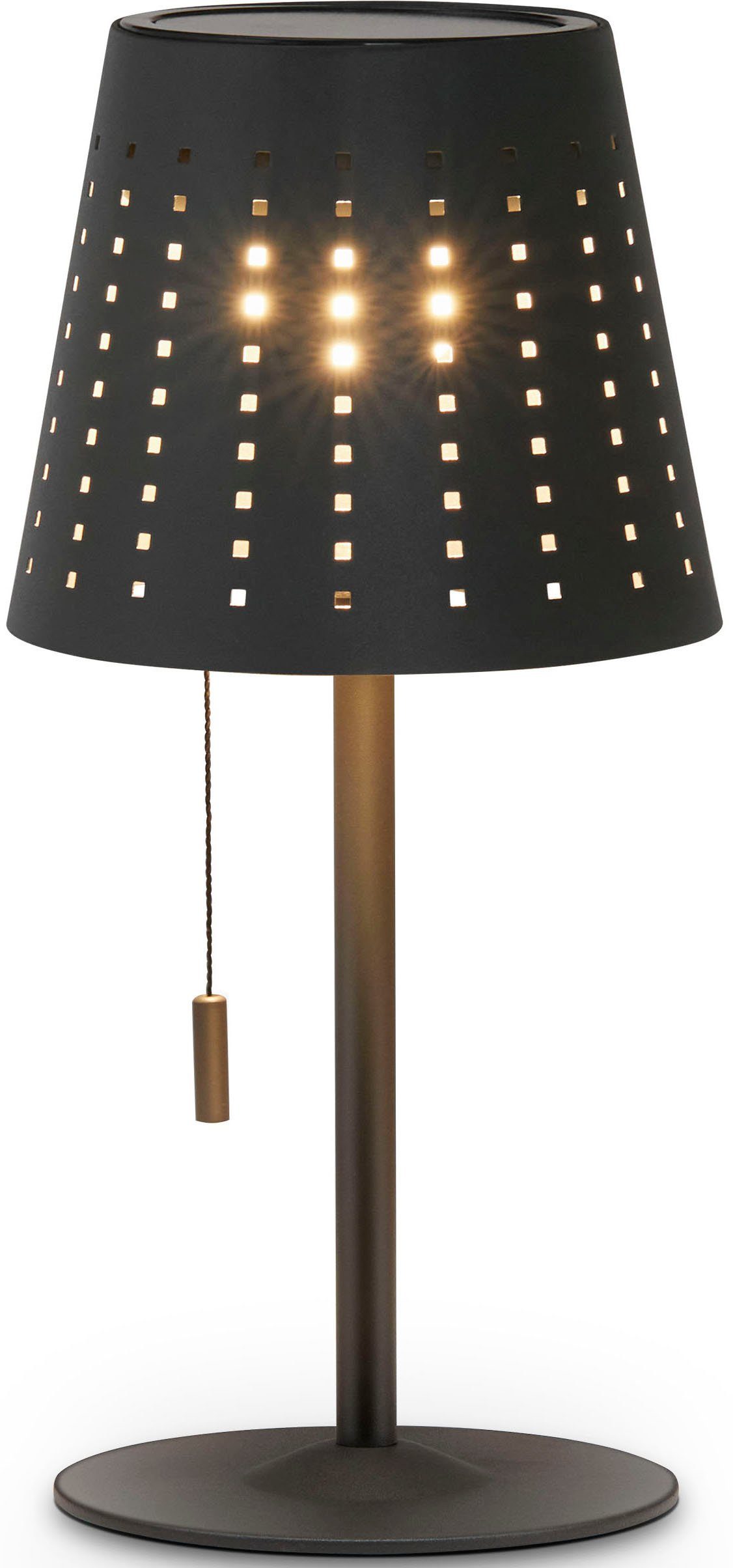 Paco Home Tafellamp Lara Outdoor LED accu metaal oplaadbaar trekker schakelaar draadloos