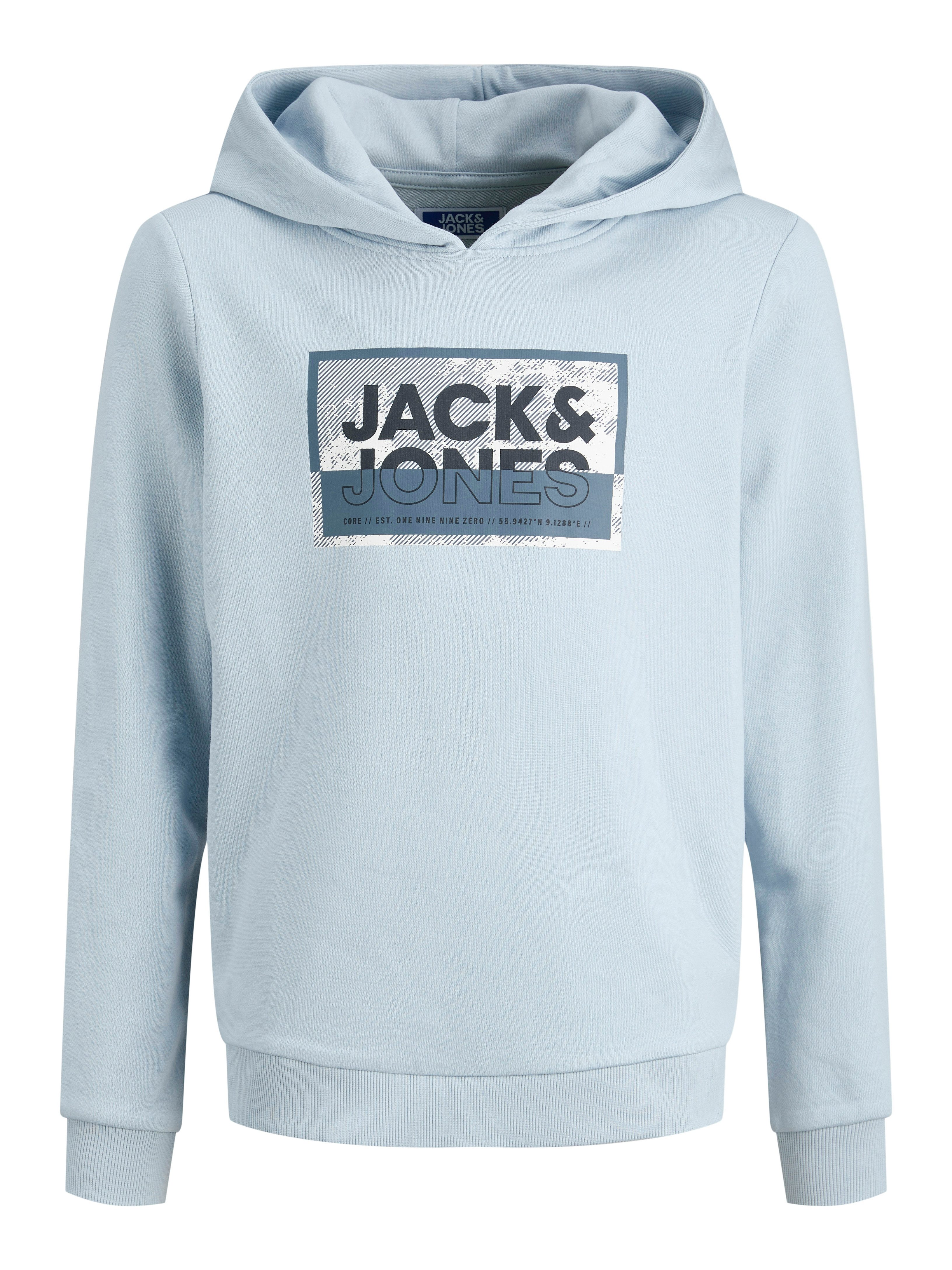 Jack & Jones Junior Hoodie JCOLOGAN SS24 PRINT SWEAT HOOD SN JNR