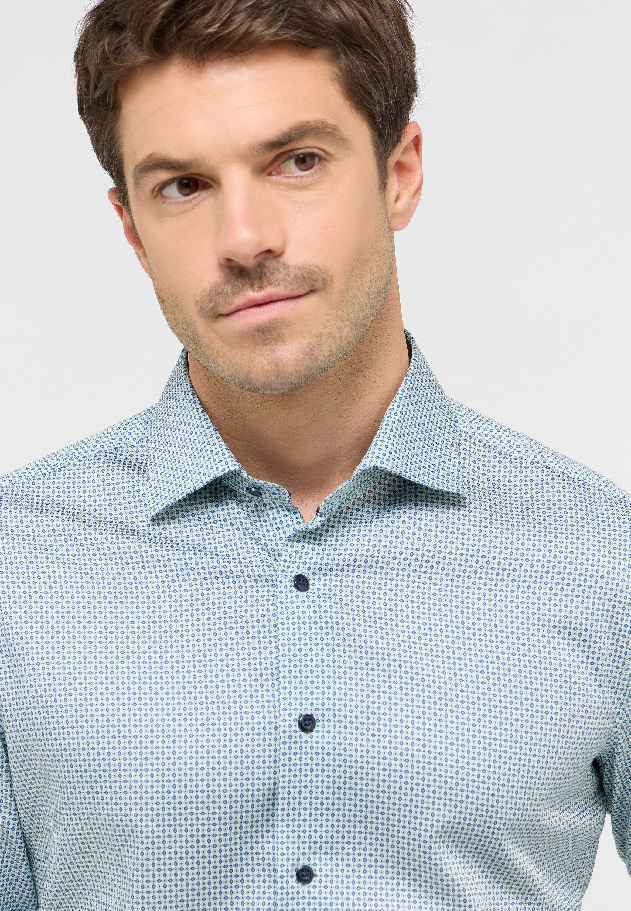 Eterna Overhemd met lange mouwen Slim fit NON IRON (strijkvrij)