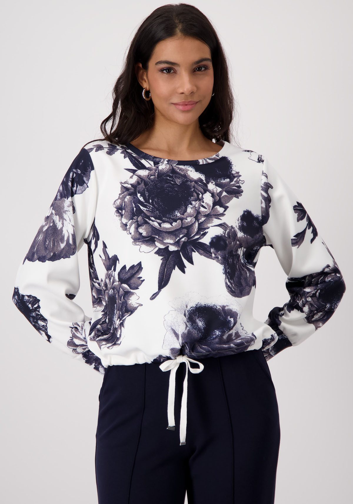 Monari Sweatshirt met bloemenprint