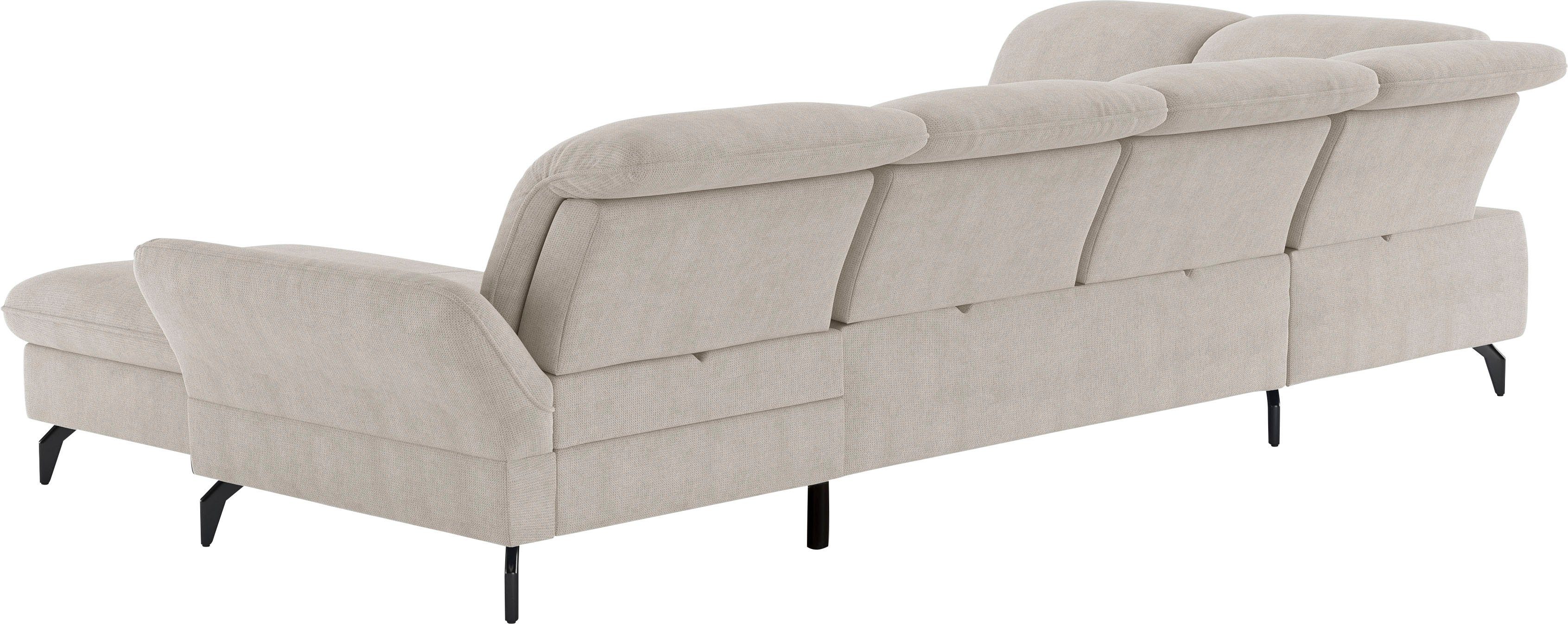 sit&more Zithoek Leandro U-vorm Naar keuze met bed, hoofdbord en armleuningfunctie, en bedkist