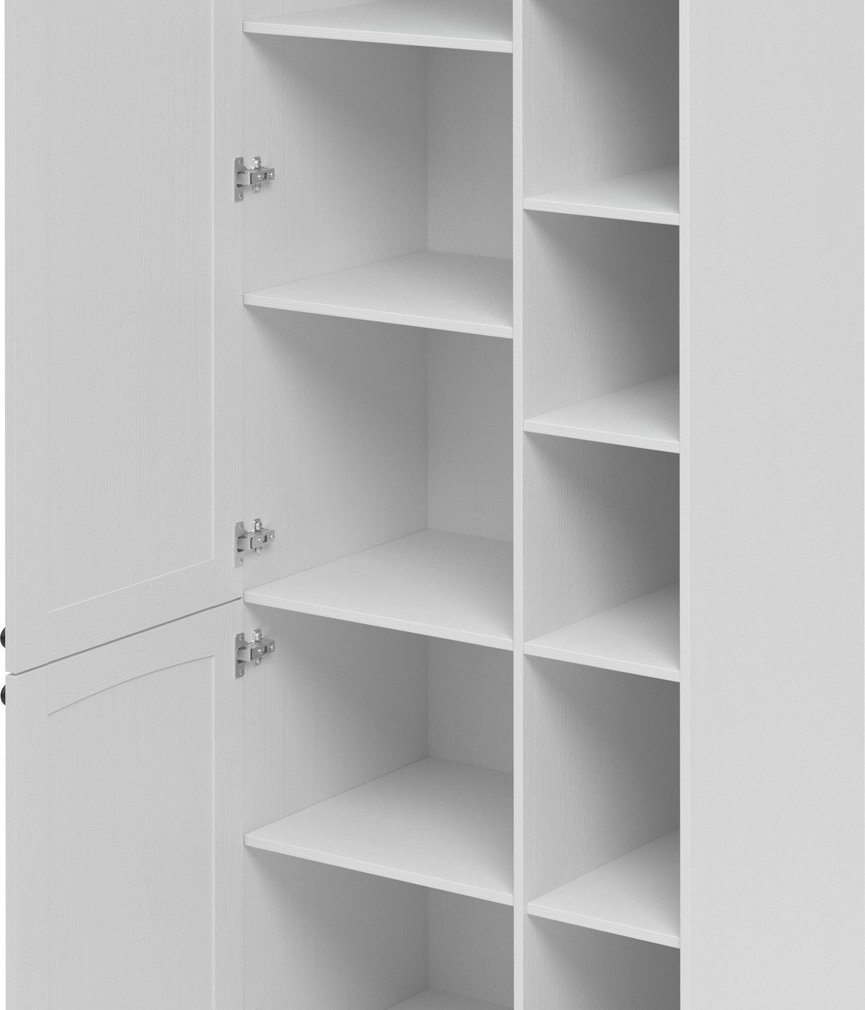 Kochstation Hoge kast KS-Osby Massief grenen, breedte 75 cm, 2 deuren, 4 legplanken, 6 open vakken (1 stuk)