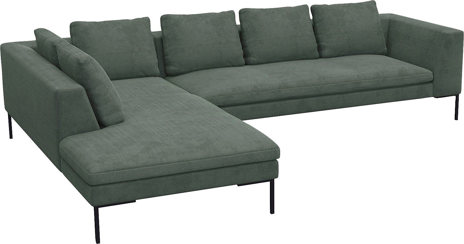 FLEXLUX Hoekbank Loano, super comfortabel zitcomfort door koudschuim in de zitting, L-vorm