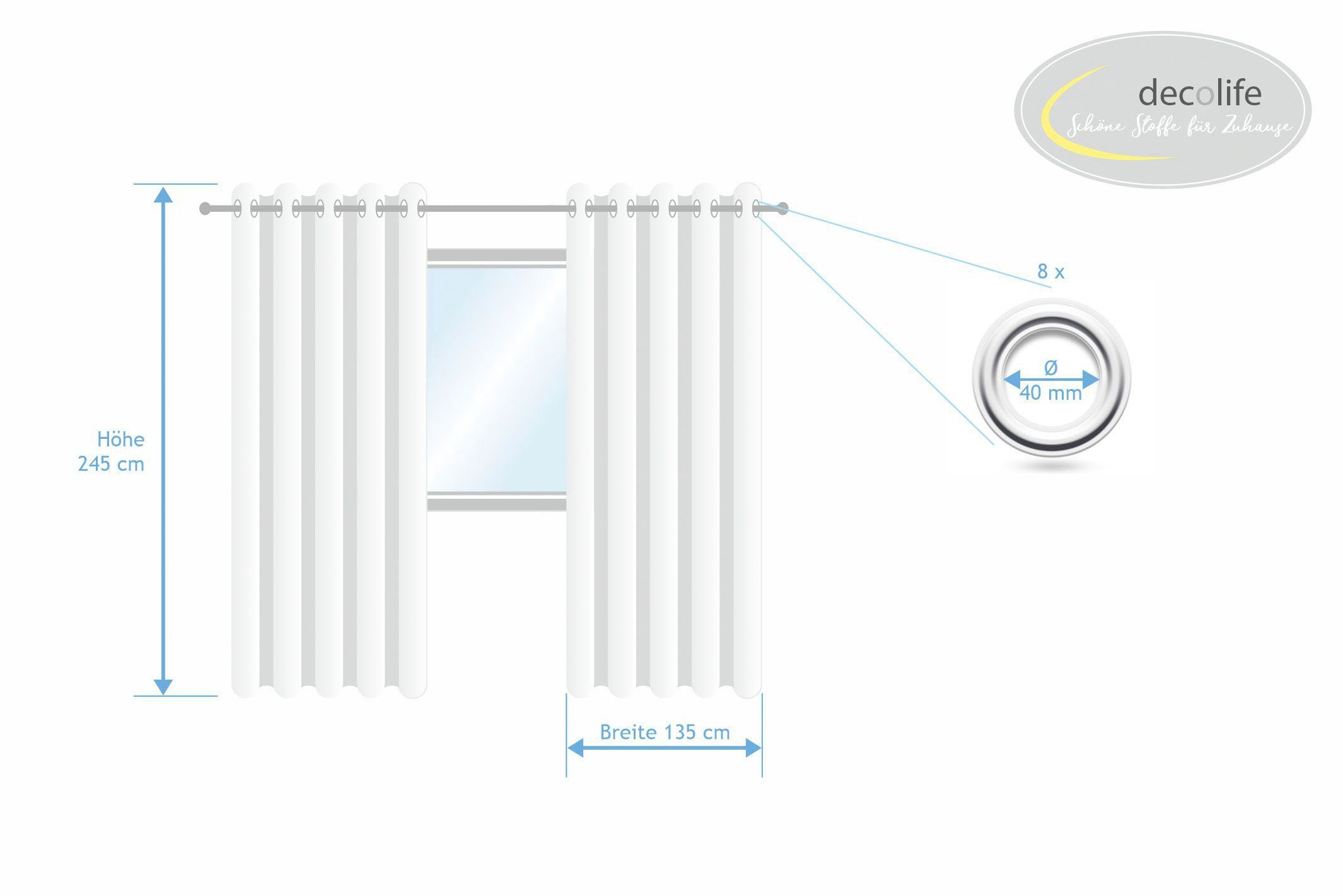 decolife Gordijn Scala Gordijn met ringen met gekleurde horizontale strepen (1 stuk)