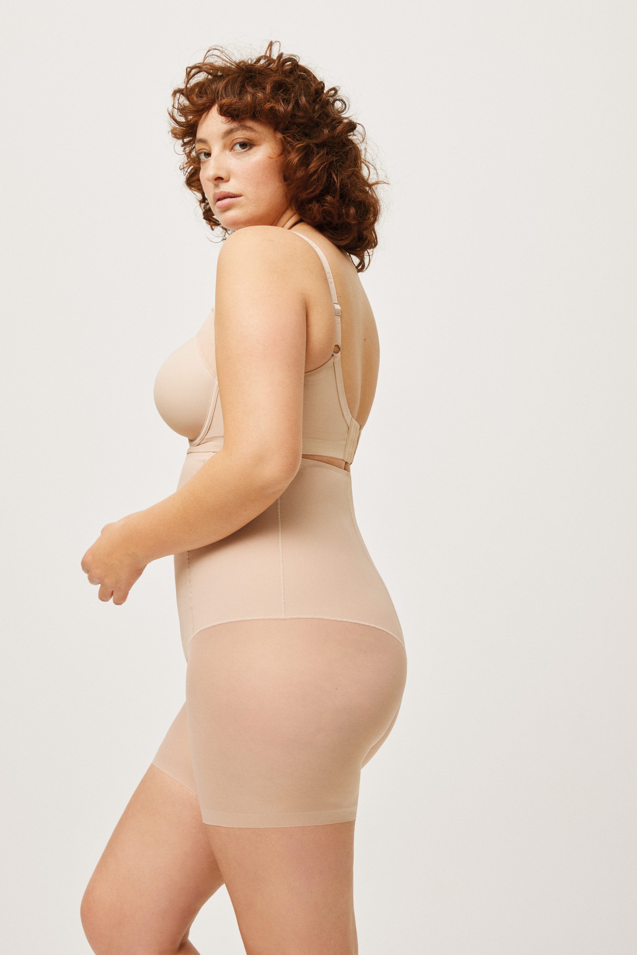 YSABEL MORA Shapingbroek hoog uitgesneden, langere pijp met tule, anti-schuur-effect (Set van 2)