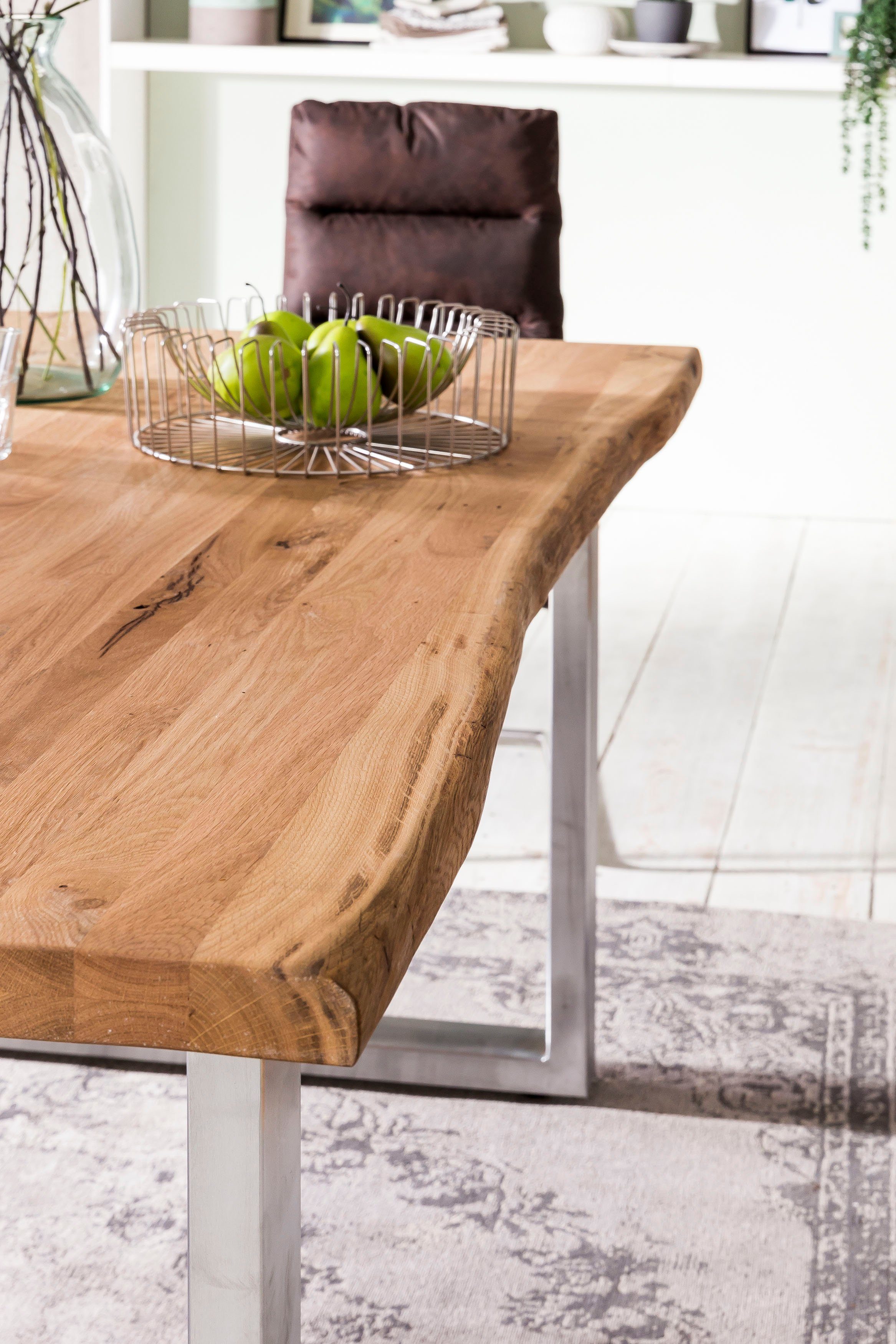 Home affaire Eettafel TRISTAN Massief eiken met boomrand