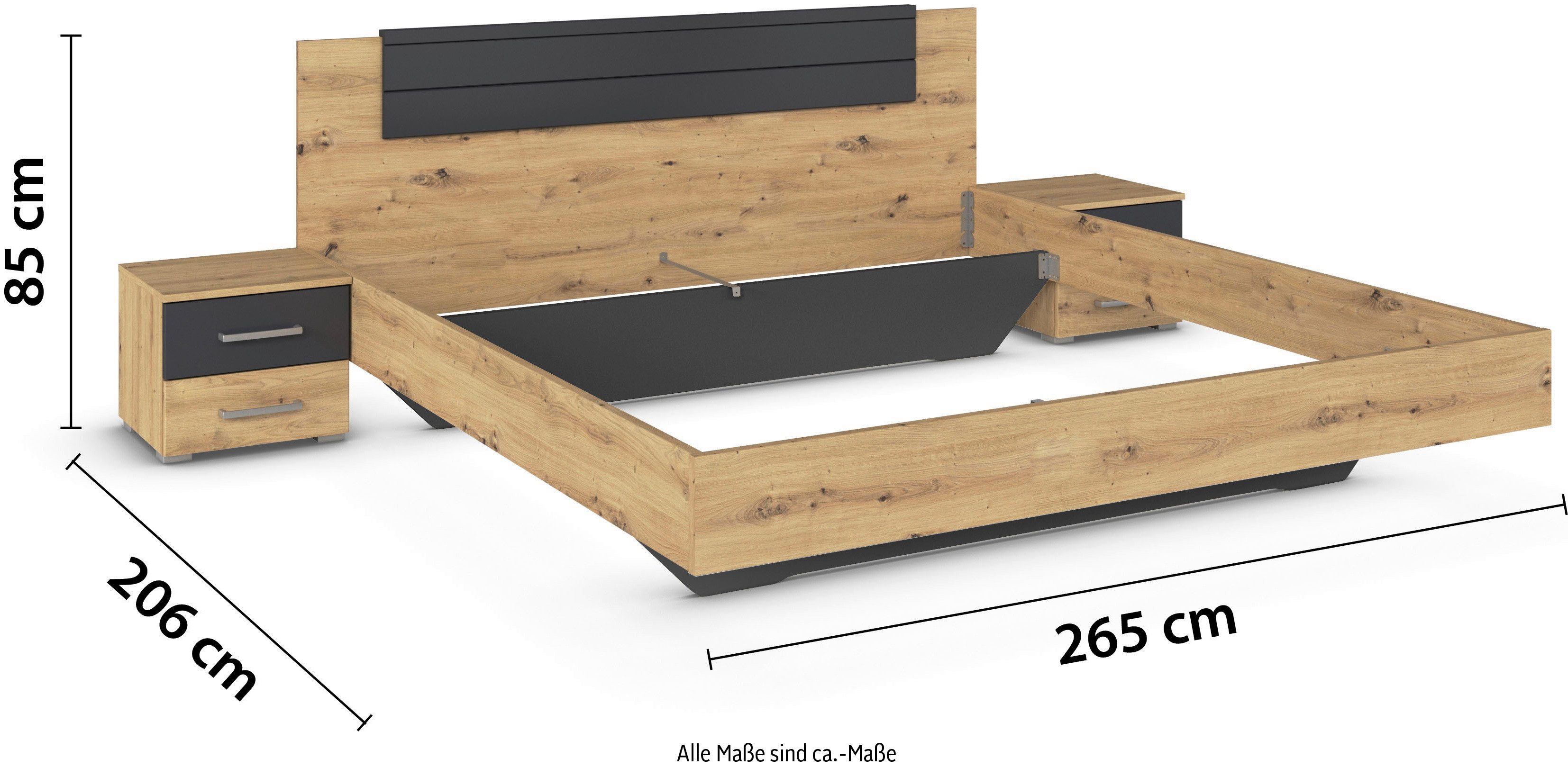 rauch Slaapkamerserie Compleet slaapkamer BARCELONA met kast breedte 226 cm(set, 4-delig)