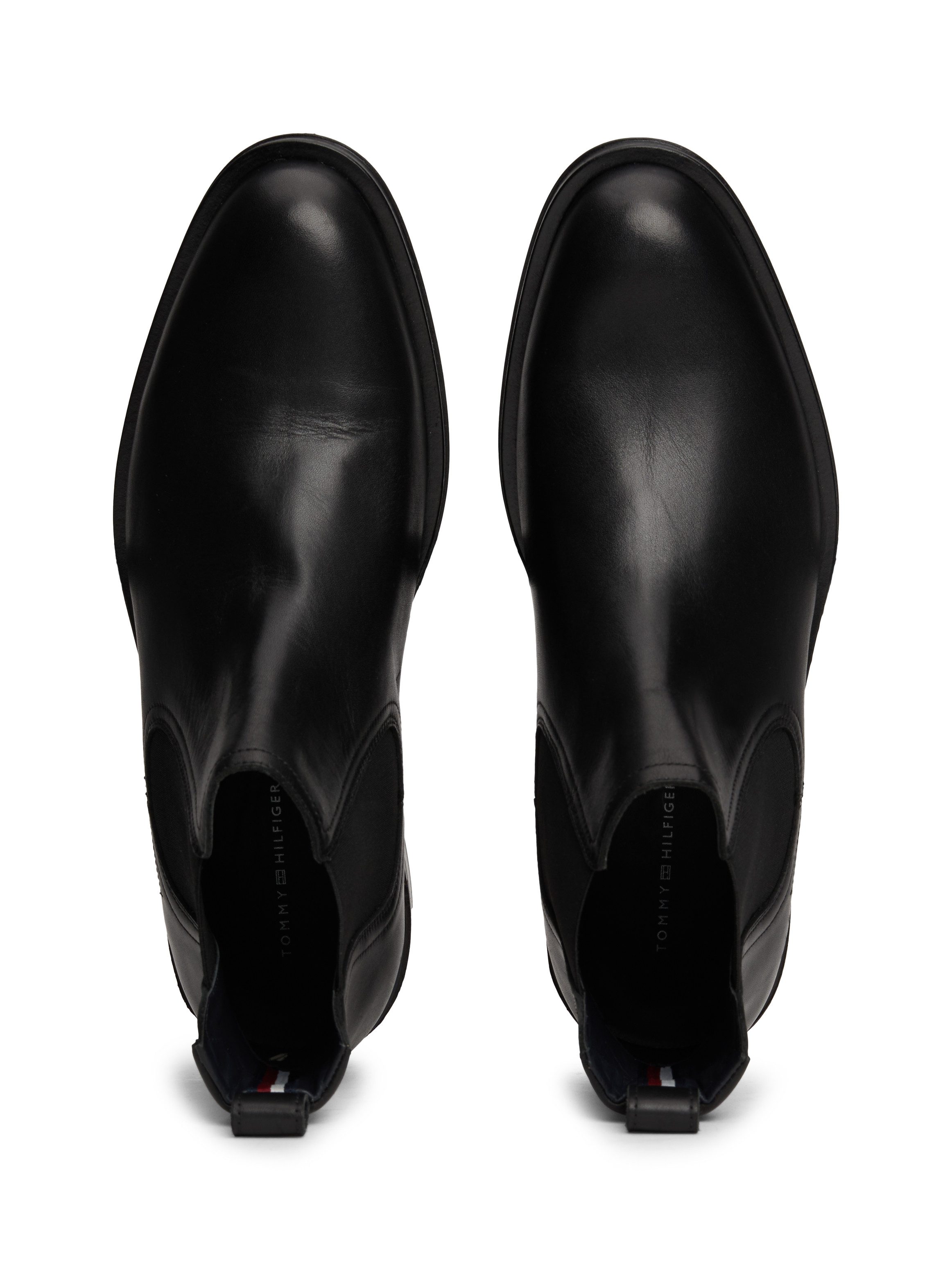 Tommy Hilfiger Chelsea-boots CORE RWB HILFIGER LTH CHELSEA hakken, enkellaars, zakelijke schoen met strepen op de hiel