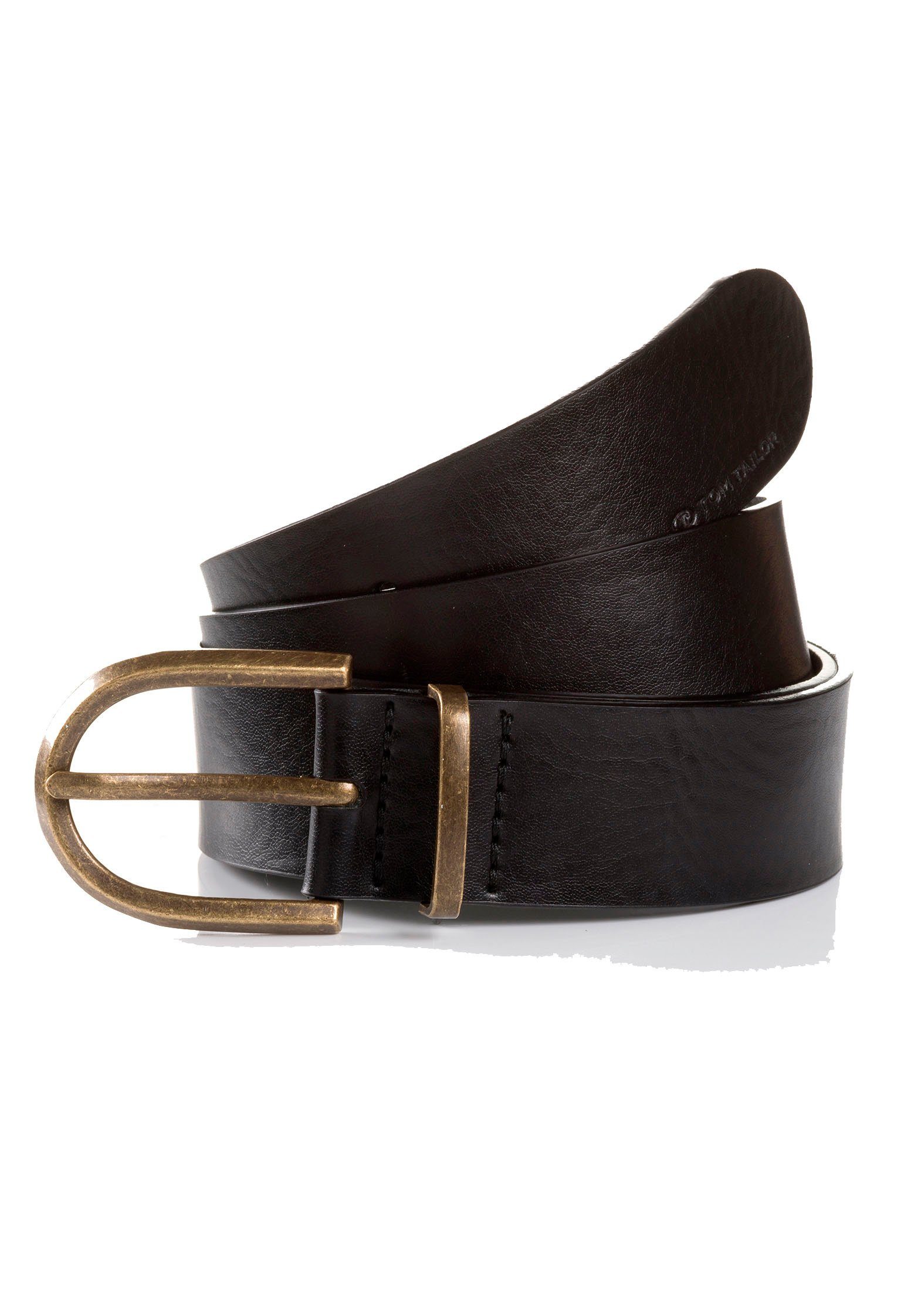 Tom Tailor Leren riem TTSYLKE 3 cm brede damesriem sluiting in vintage-look puur leer