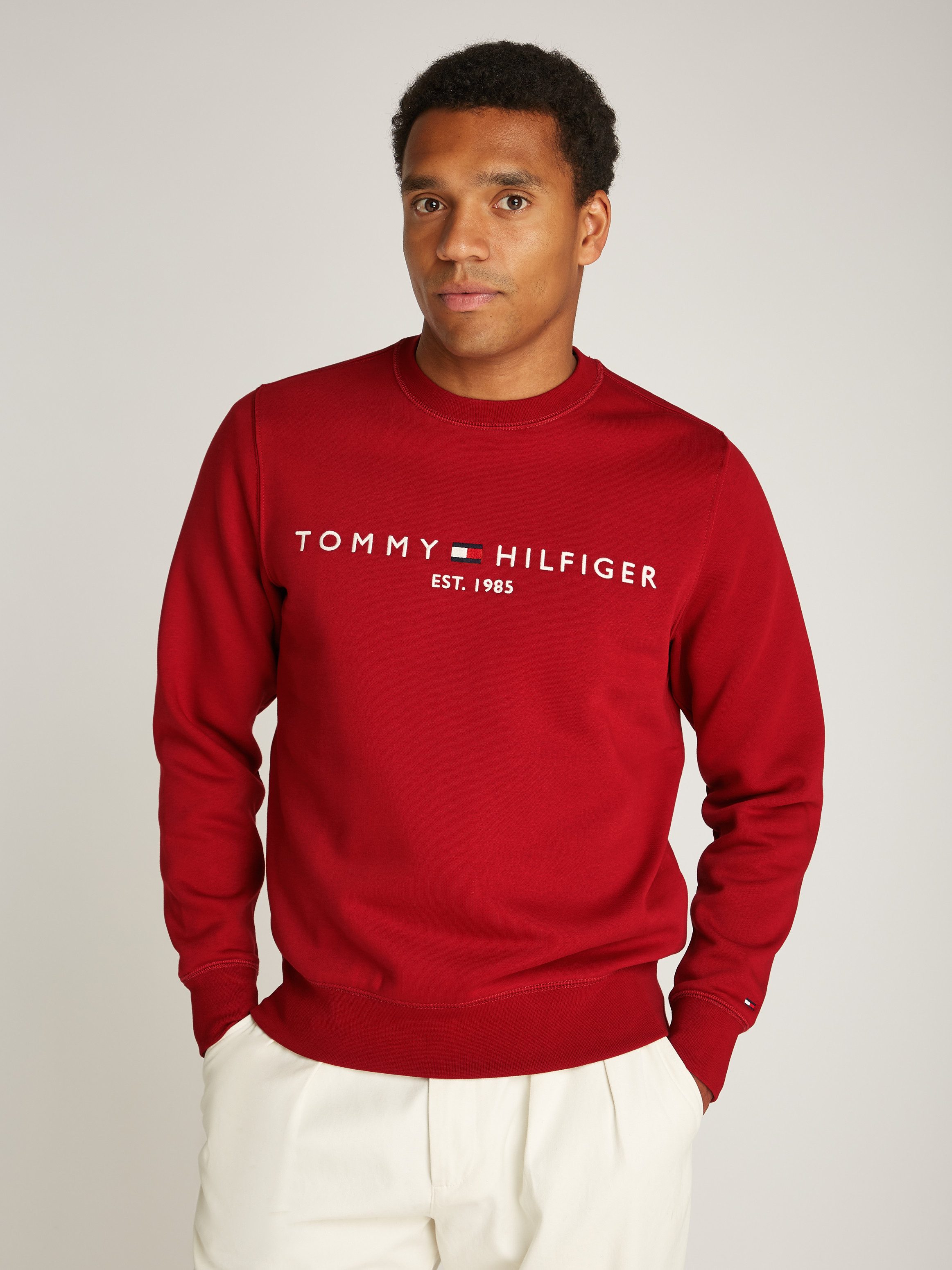 Tommy Hilfiger Sweatshirt TOMMY LOGO SWEATSHIRT met klassieke ronde hals