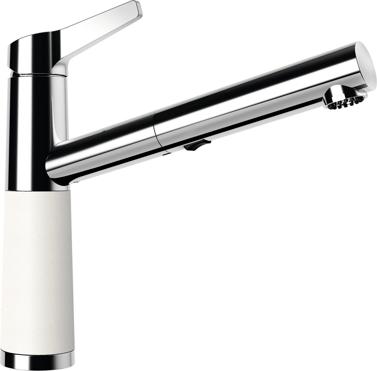 Schock Keukenkraan SC-510 SB uitschuifbaar, straal-douche, terugstroombegrenzer, draaibereik 120° keukenkranen wit