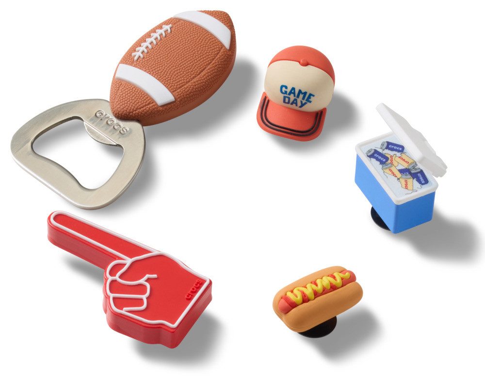 Crocs Schoenbutton Jibbitz™ Tailgate Football Charms voor Crocs (set, 5-delig, Geen speelgoed. Niet geschikt voor kinderen jonger dan 3 jaar)