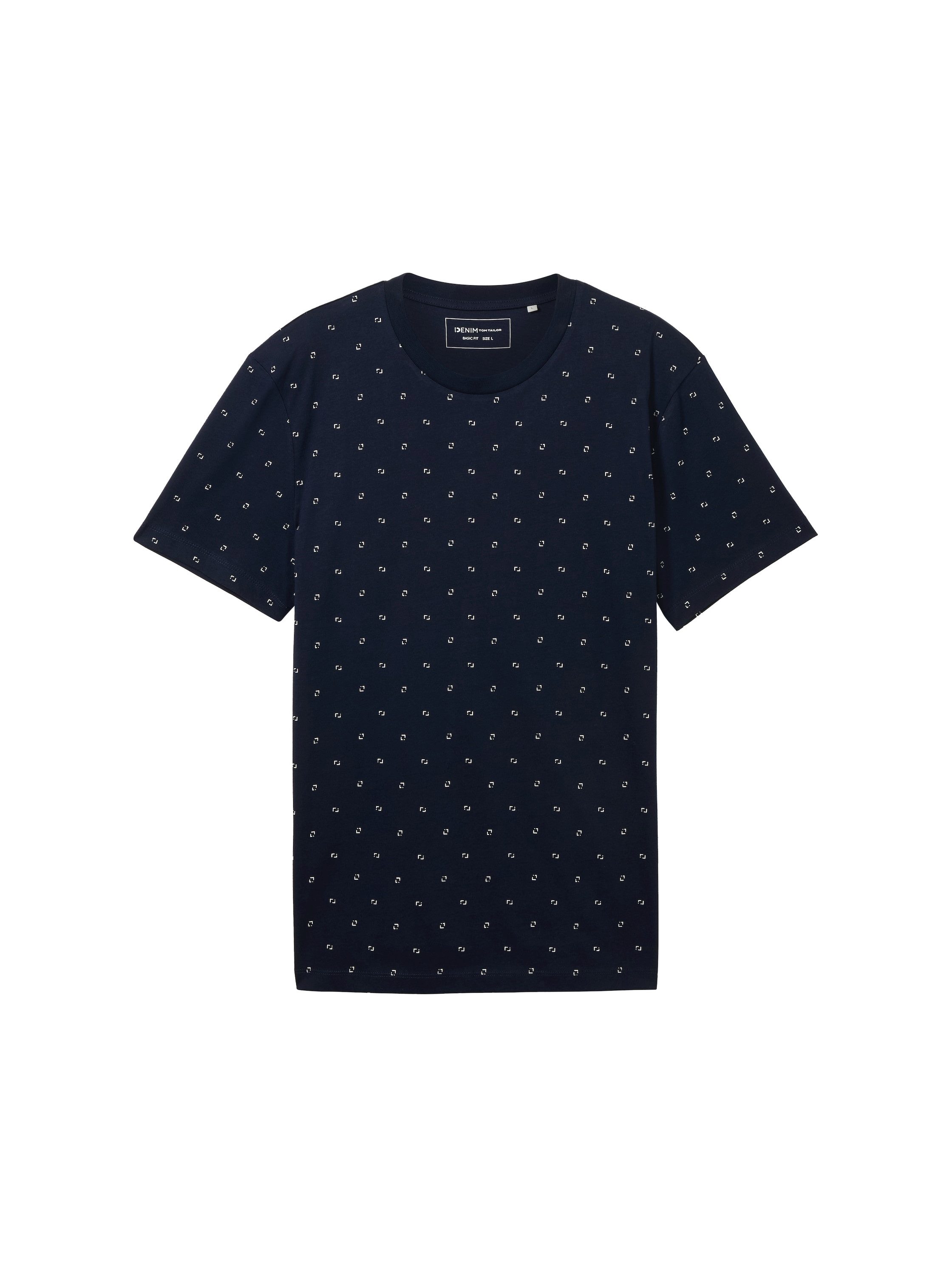 Tom Tailor Denim Shirt met ronde hals met minimale print
