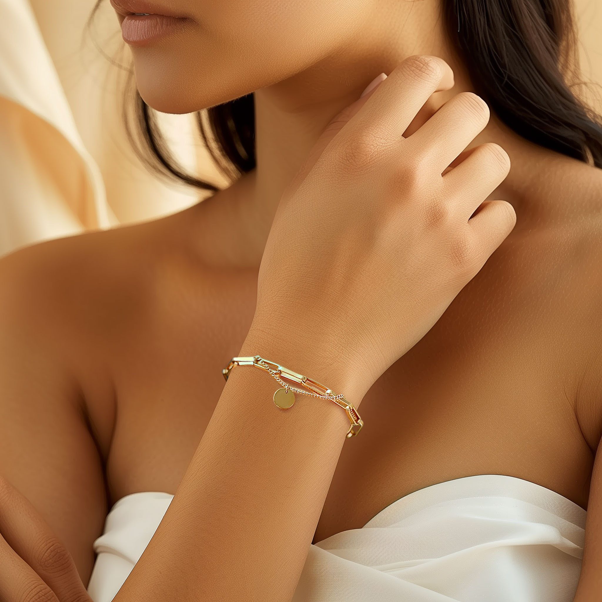 Firetti Armband Sieraden cadeau roestvrijstalen armbanden ankerkettengliederung schijfjes