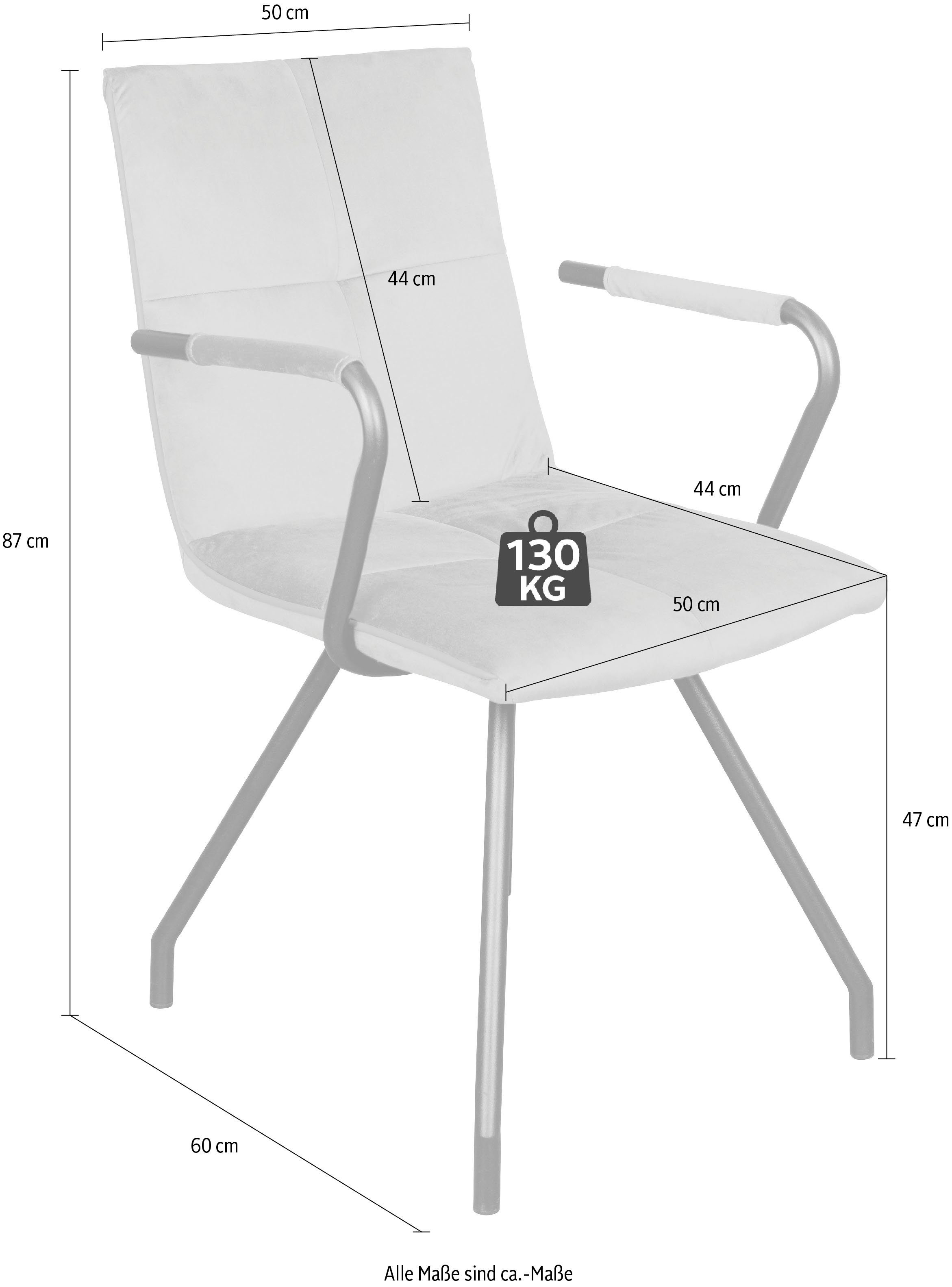 Kayoom Stoel Eaden 225 2-pack, fluweelachtige stofbekleding, paspel van kunstleer stijlvol, onderhoudsvriendelijk, eigentijdse kleurstelling, fluweelachtige stofbekleding (set, 2 stuks)