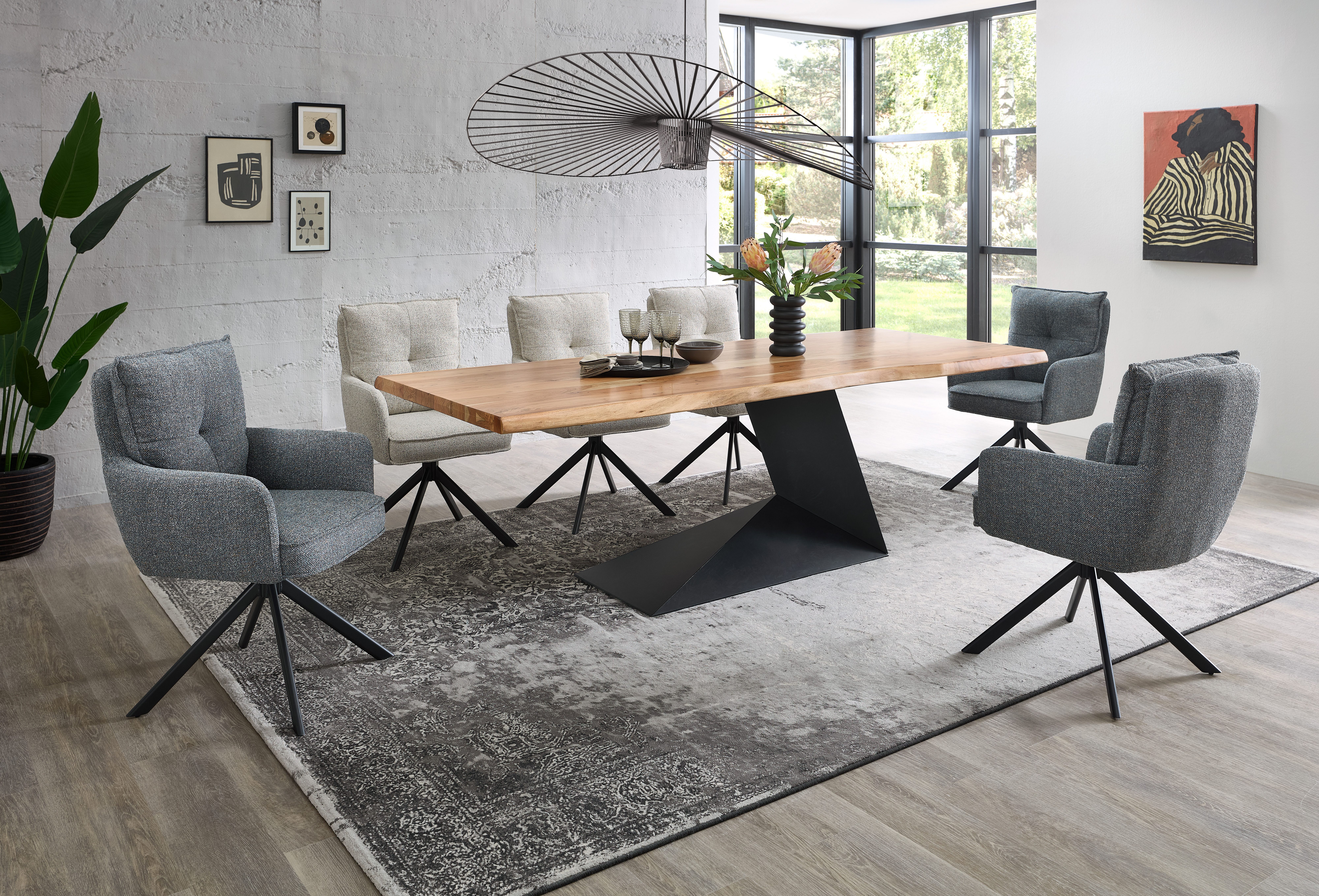Stolkom Stoel met armleuningen Sofia young 180 graden draaibaar met auto-return, bonnellvering in de zitting (set, 2 stuks)