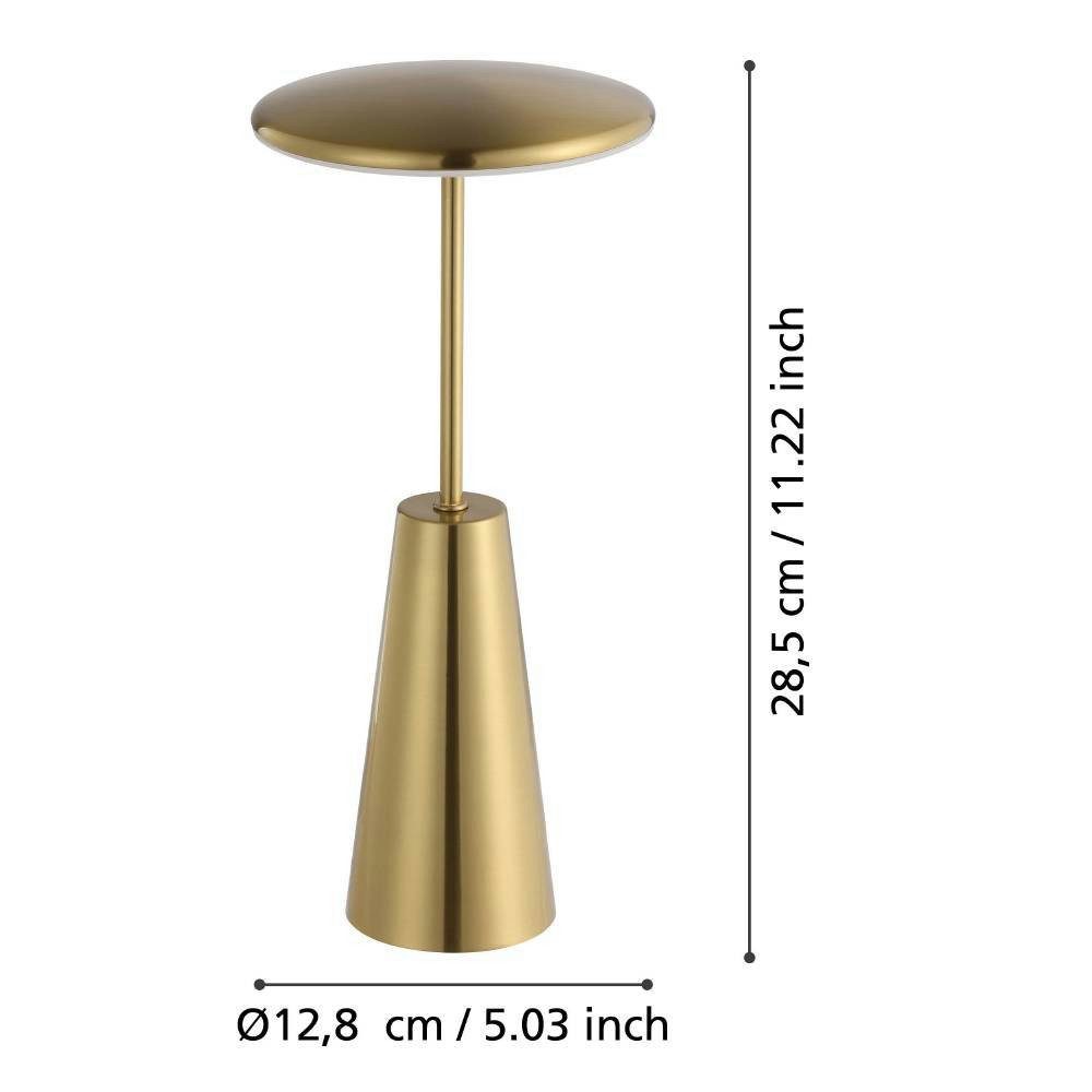 EGLO Tafellamp Piccola dimmbare nachttafellamp, metaal in messing, lamp voor balkon, ip54 (1 stuk)