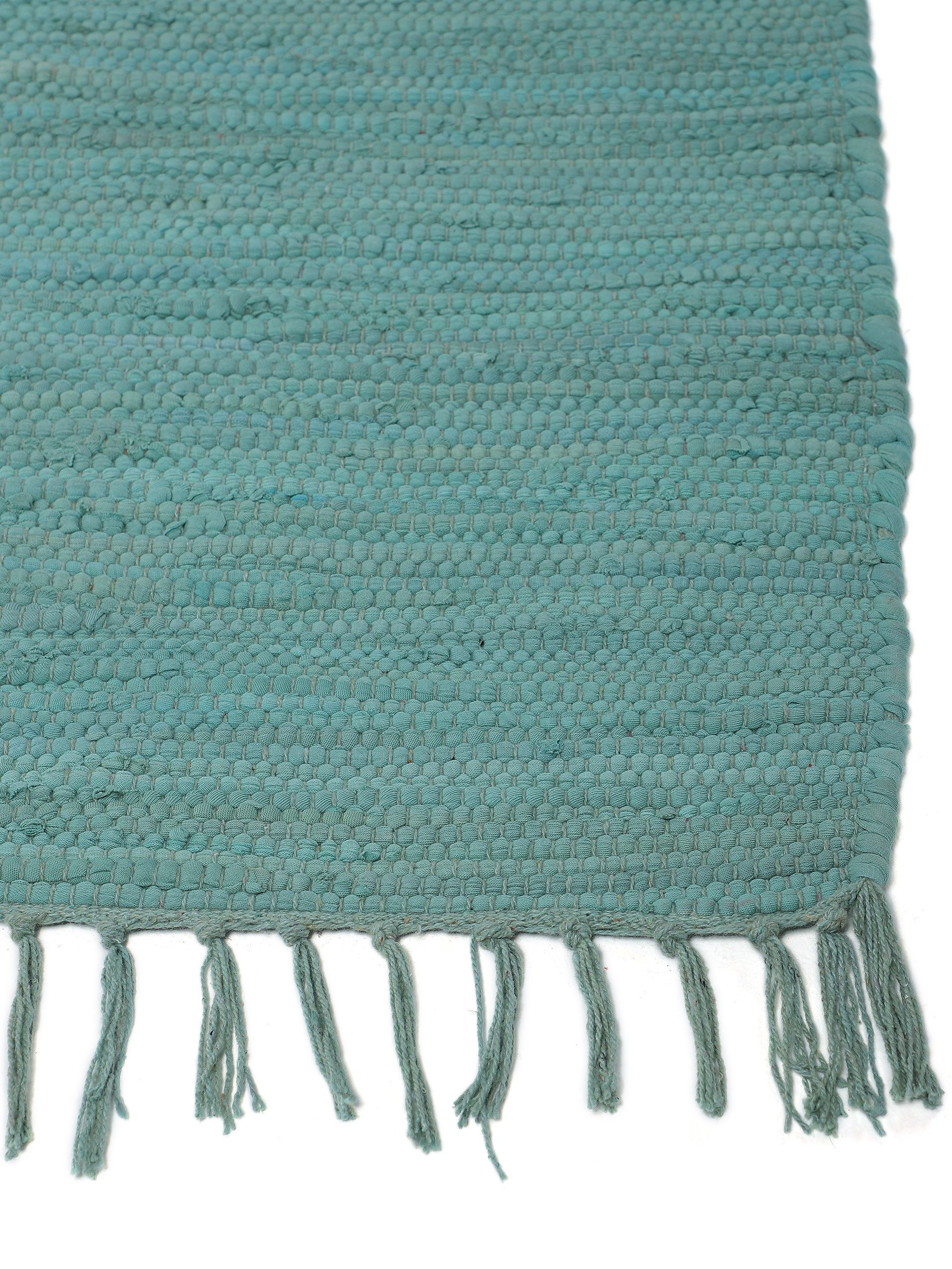carpetfine Vloerkleed Kelim Chindi uni Tweezijdig te gebruiken kleed, puur katoen, met de hand geweven, unikleuren, met franje