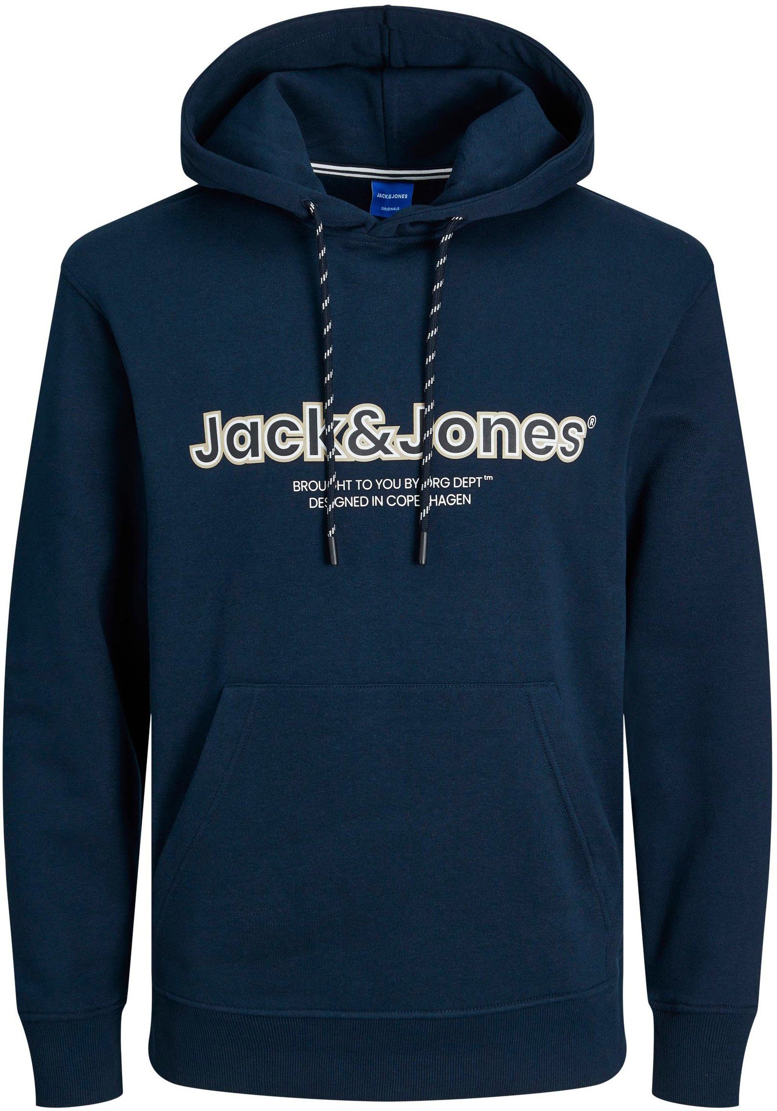 JACK & JONES PLUS SIZE hoodie JORLAKEWOOD Plus Size met printopdruk sky captain