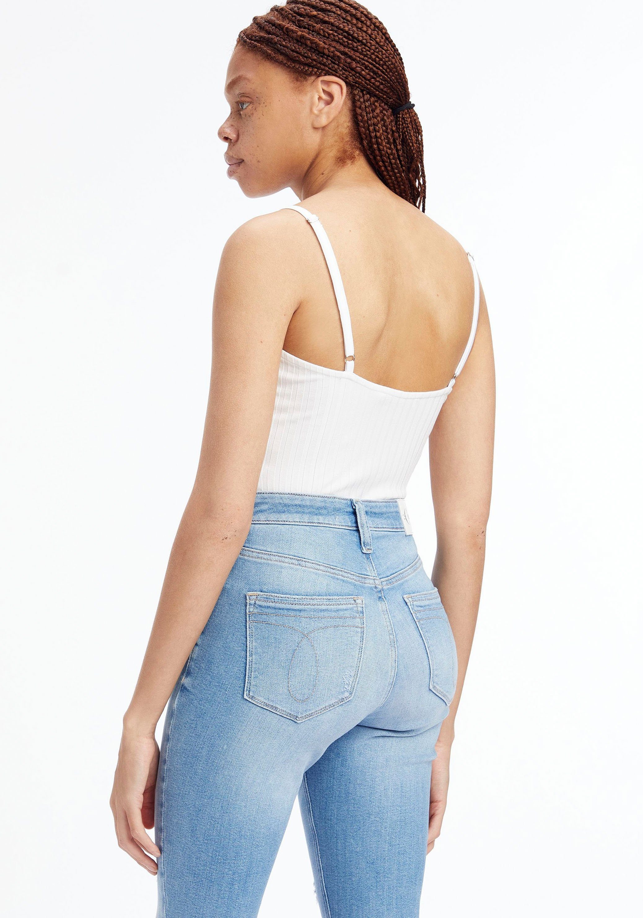 Calvin Klein Body ZIPPER RIB STRAPPY met halve ritssluiting