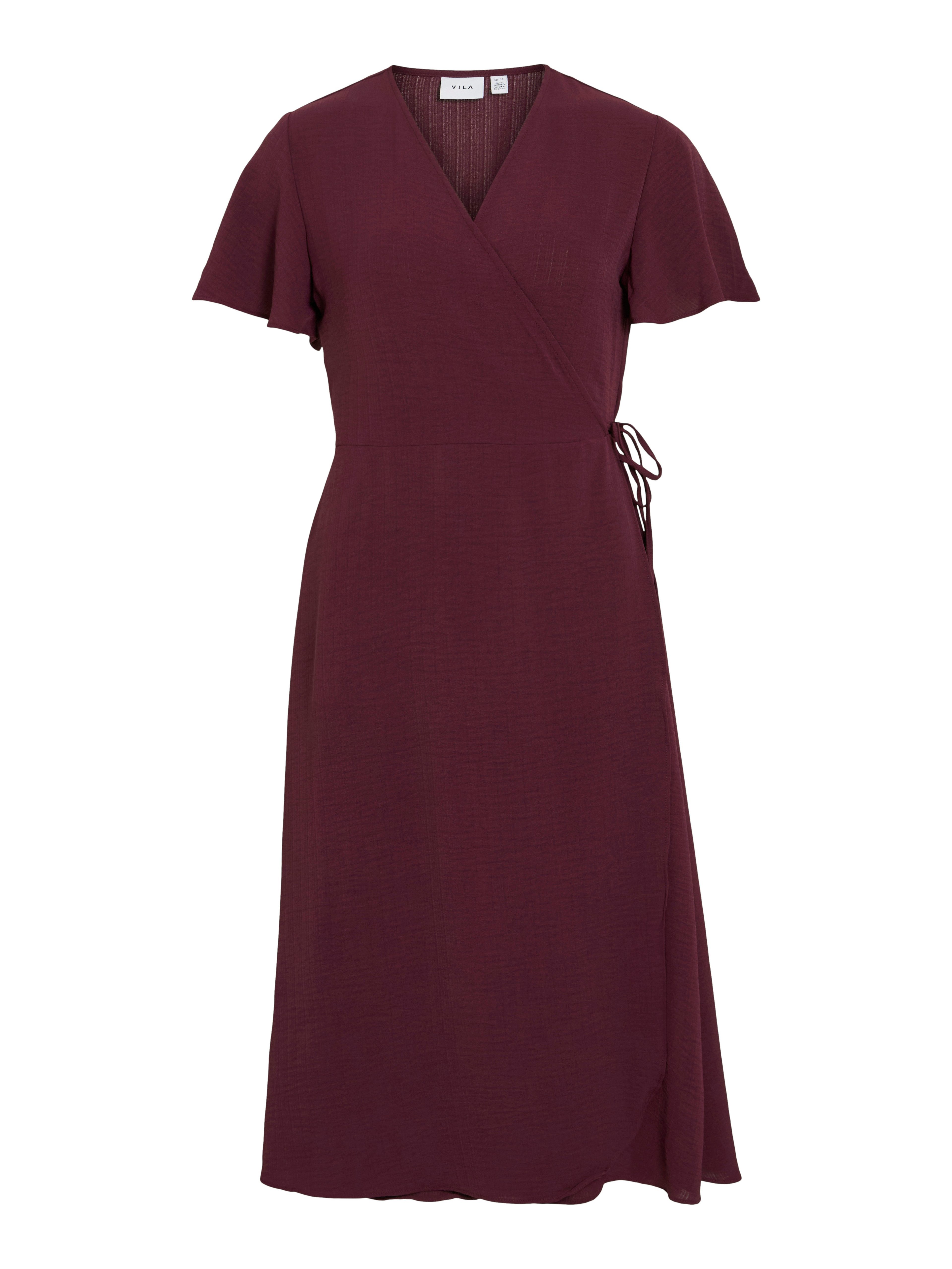 Vila Wikkeljurk VILOVIE S/S WRAP MIDI DRESS - NOOS