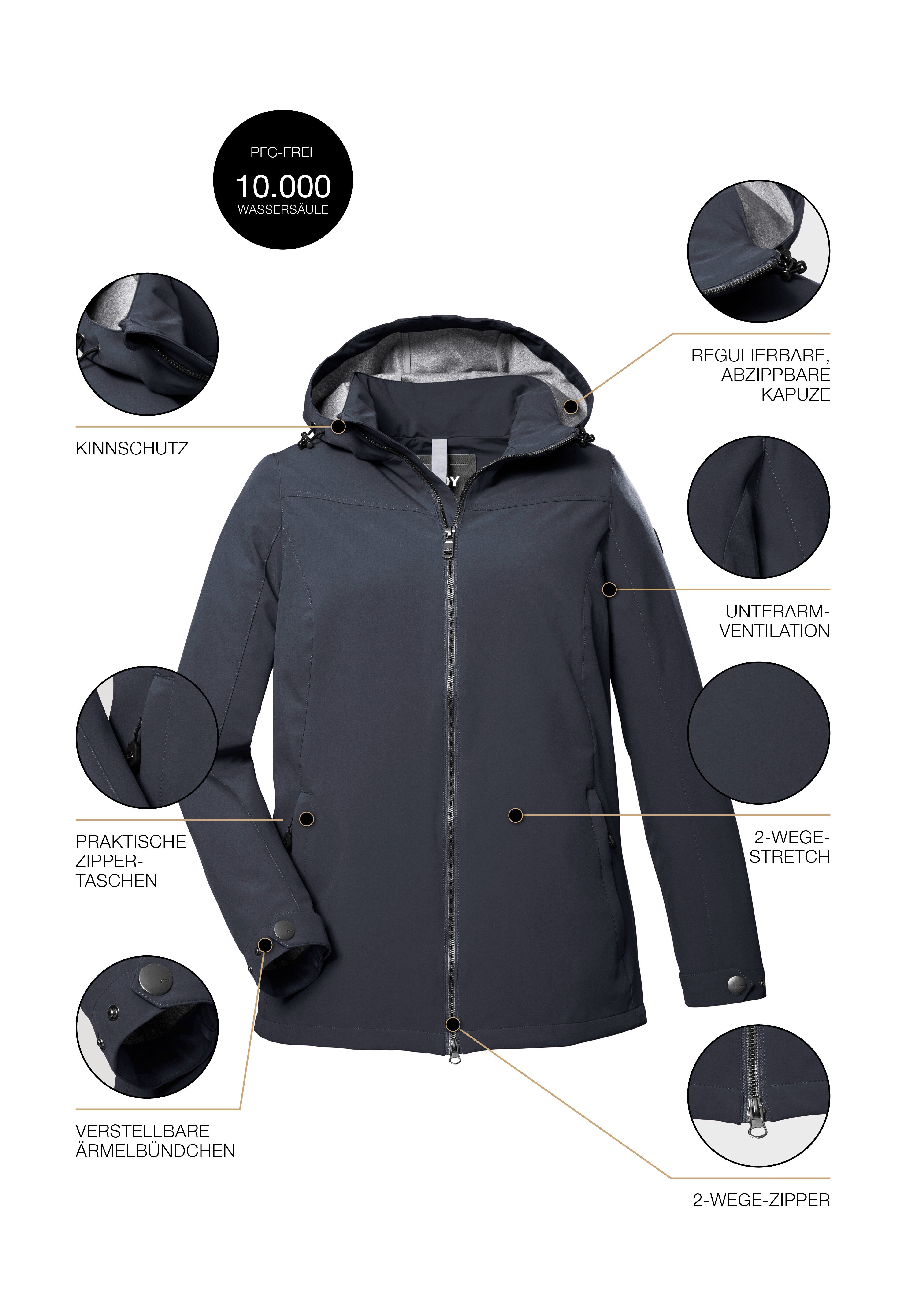 STOY Softshell-jack STS 1 WMN SFTSHLL JCKT Dames softshelljas: waterafstotend, ademend, milieuvriendelijk