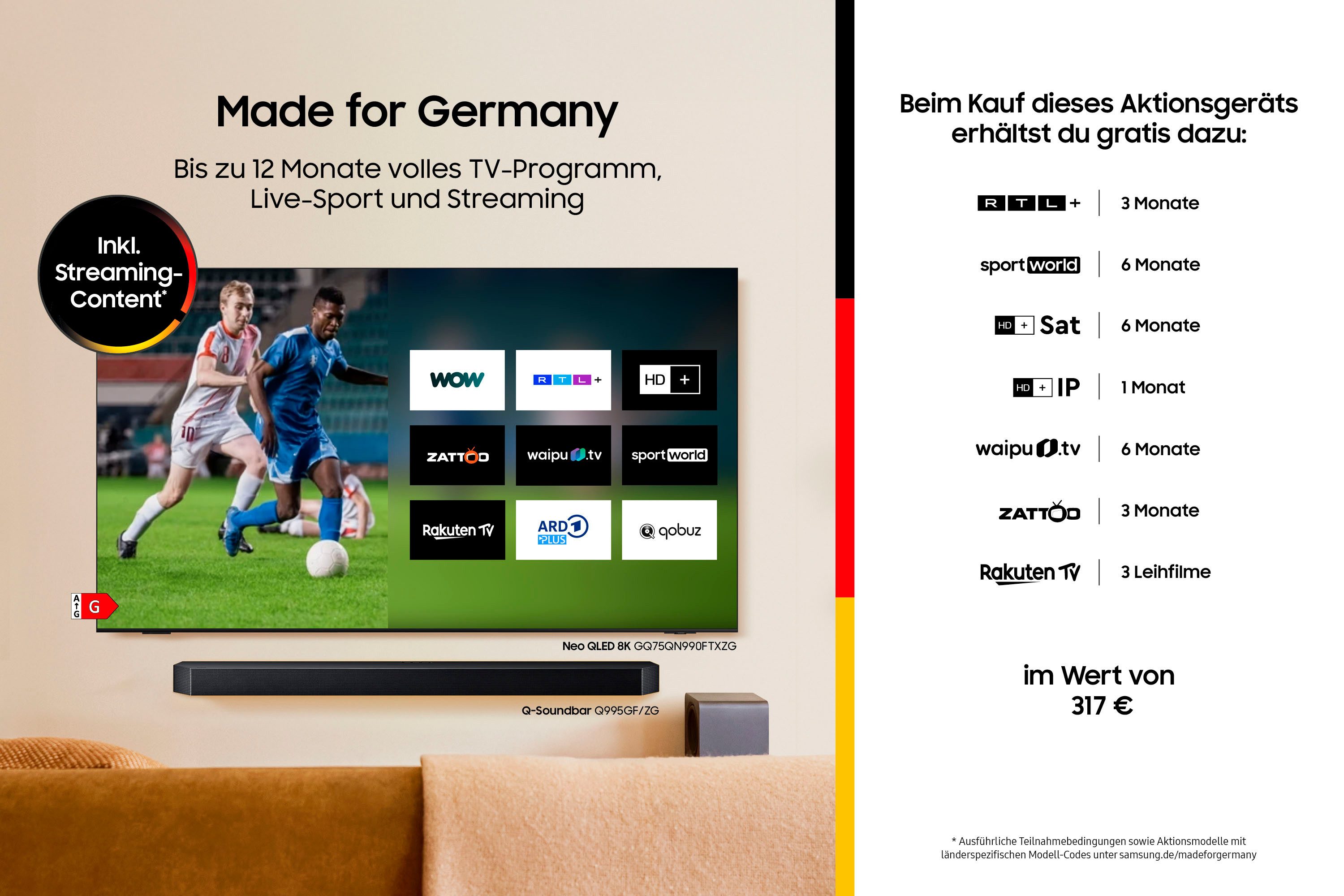 Samsung QLED-TV GQ65Q7FAAU QLED-televisie, Quantum HDR, Knox Security, Art Store, 3D Sound, Gaming Hub, AI TV
