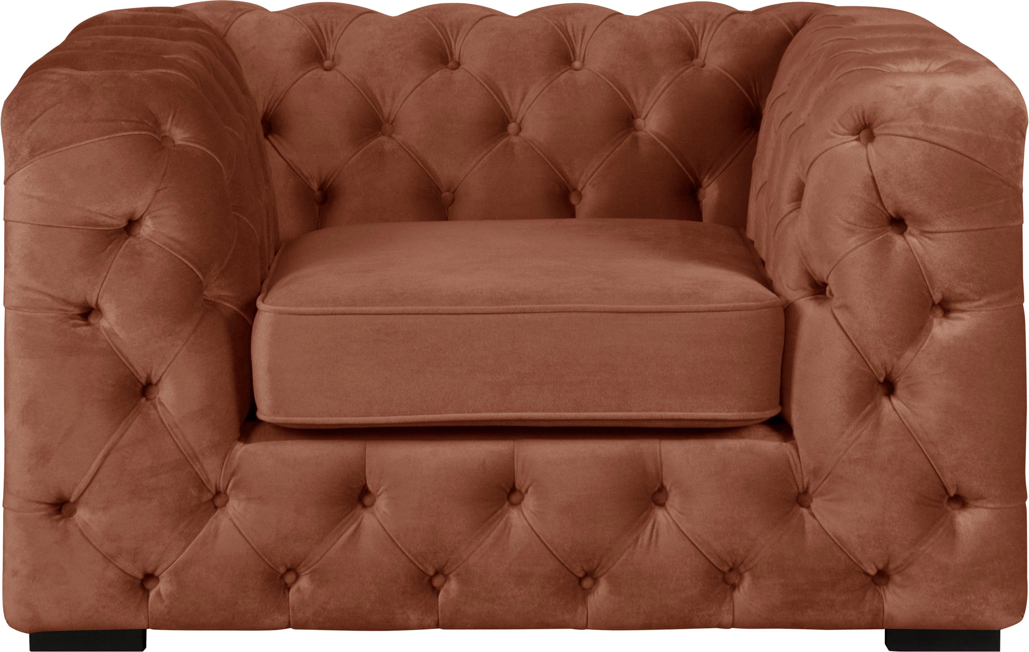 Guido Maria Kretschmer Home&Living Chesterfield-fauteuil Kalina stoel klassieke chesterfield knoopdetails, zeer hoogwaardige afwerking