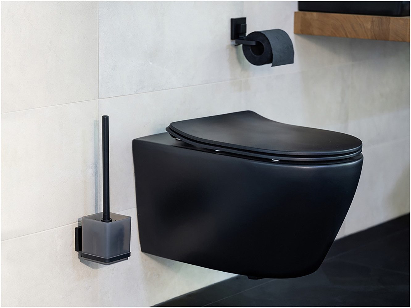 WENKO Toiletset Vacuum-Loc® model Quadro WC-borstelhouder met toiletborstel voor wandbevestiging zonder boren