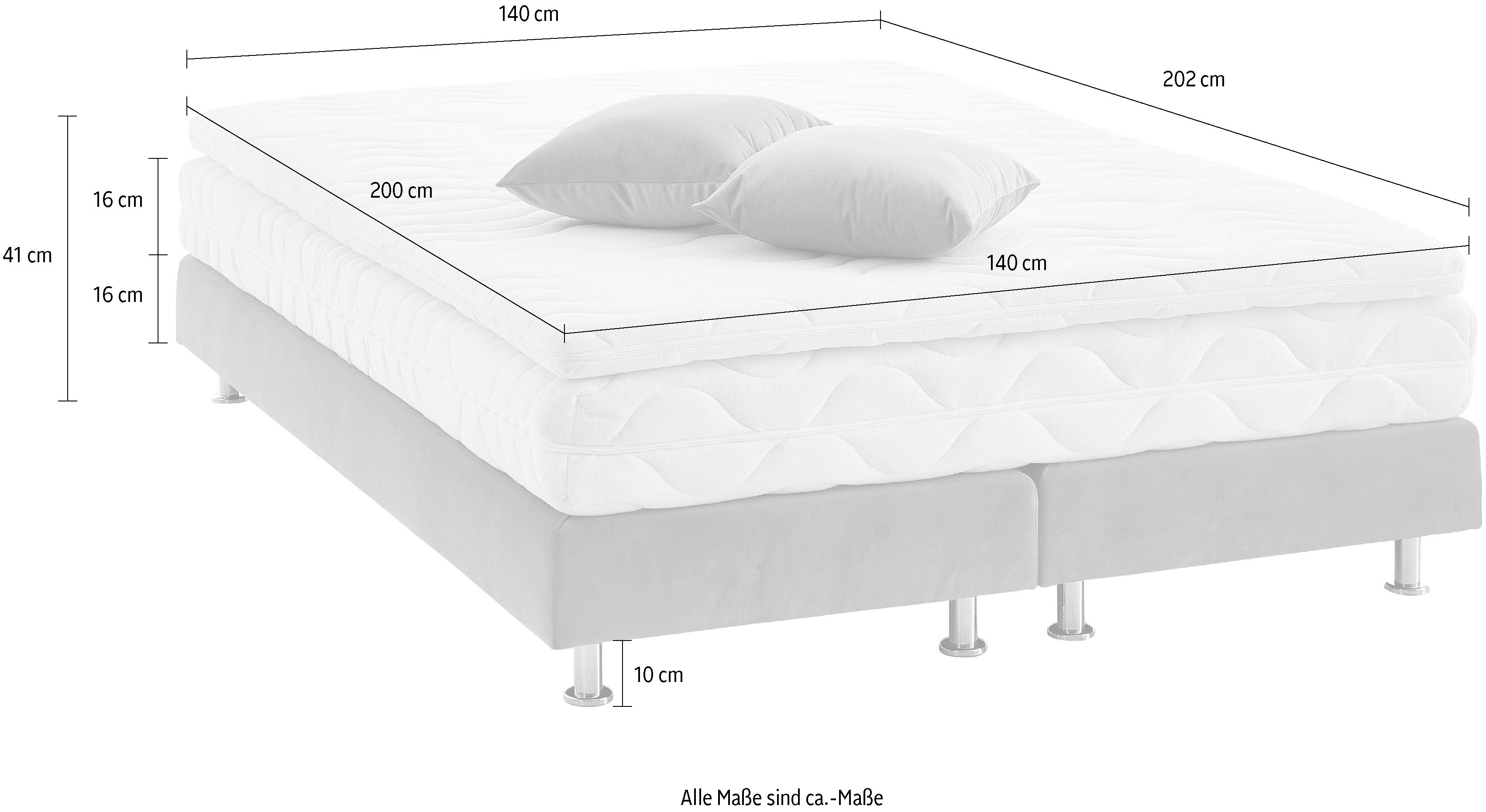 Westfalia Polsterbetten Boxspring NAGOYA selecteerbaar met en zonder topper, verkrijgbaar in h2, h3 en h4