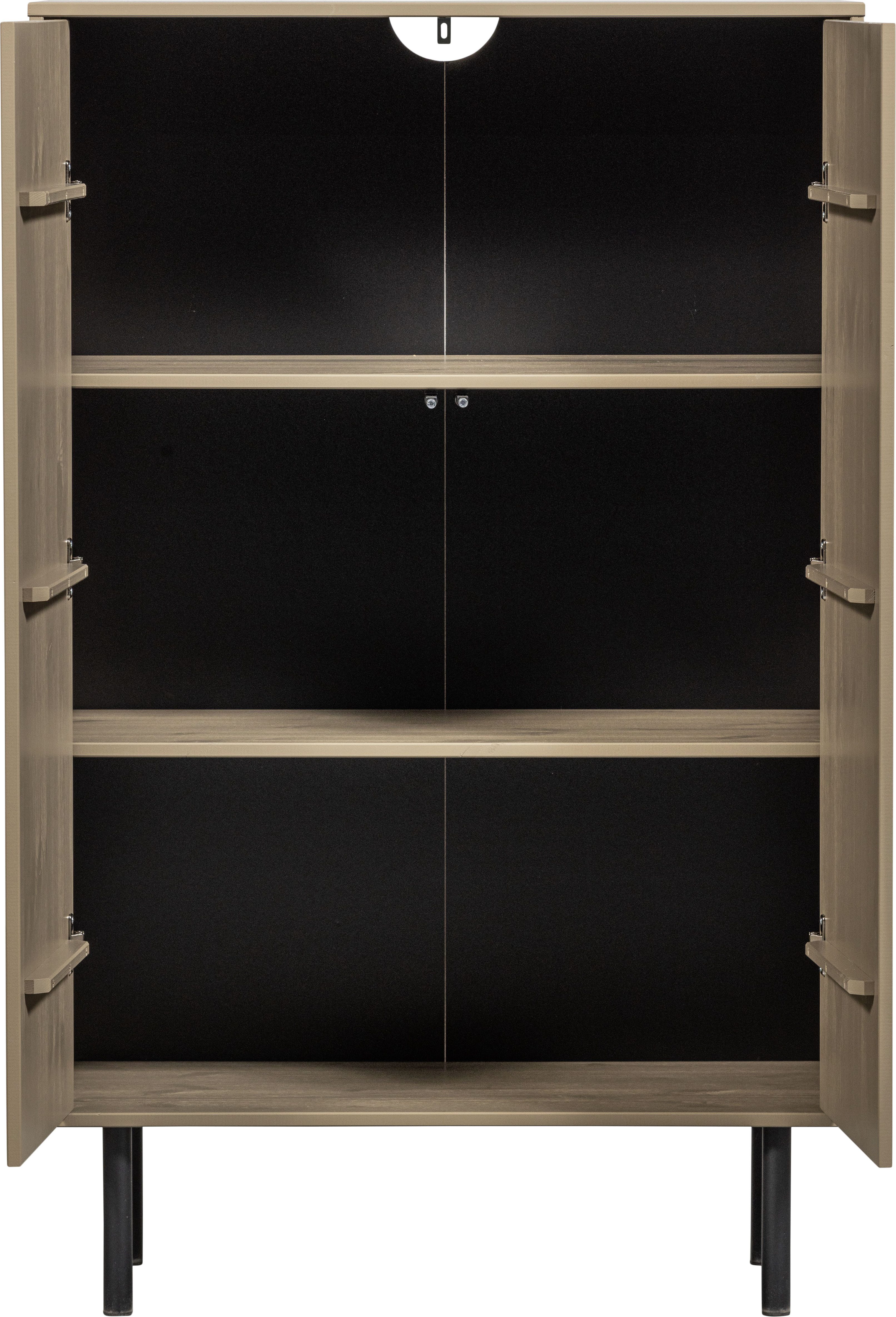 WOOOD Highboard Cadiz midi-kast Hoge kast met speels versierde deuren, breedte 85 cm/hoogte 135 cm