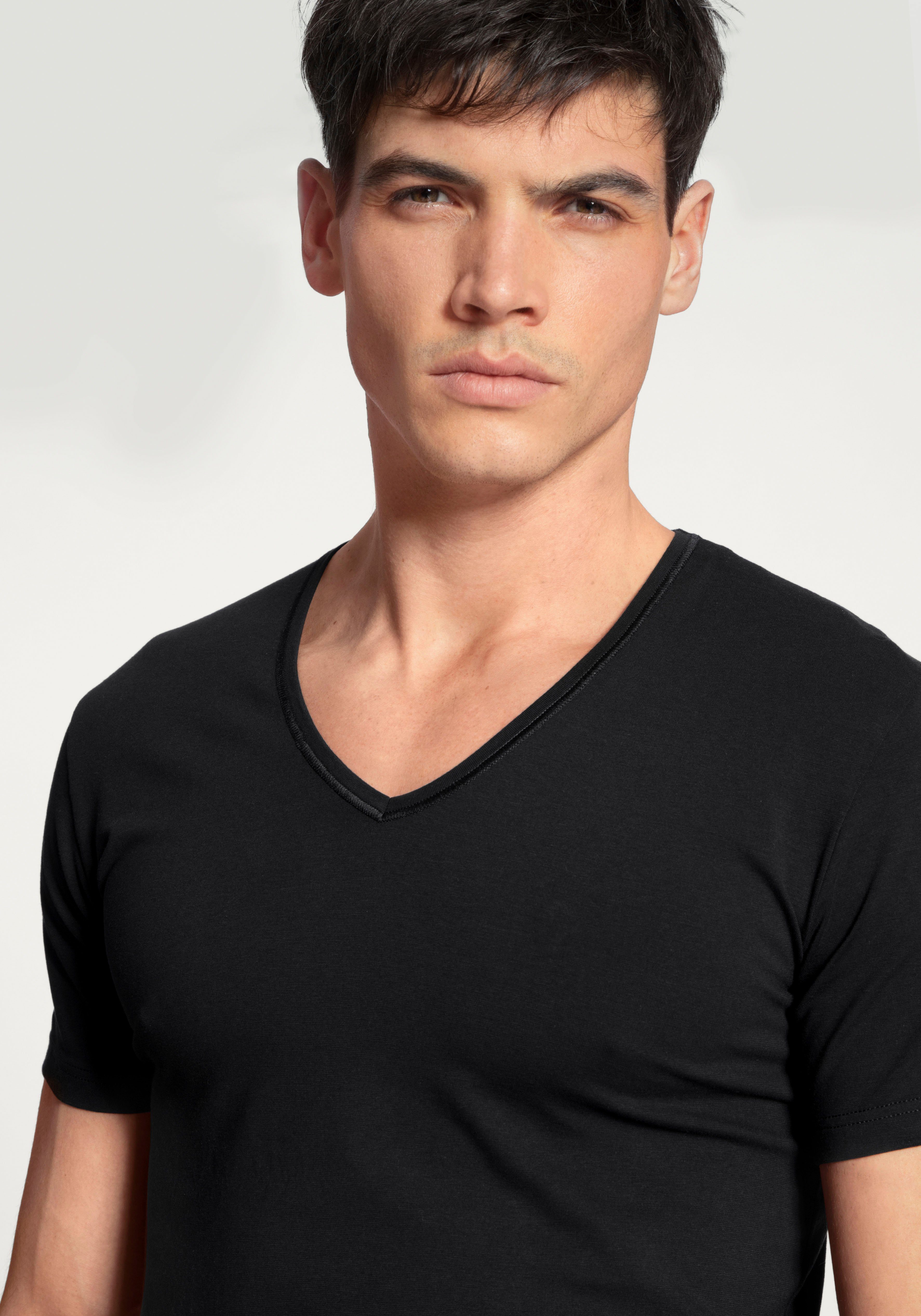CALIDA T-shirt Cotton Code met v-halslijn en perfecte pasvorm