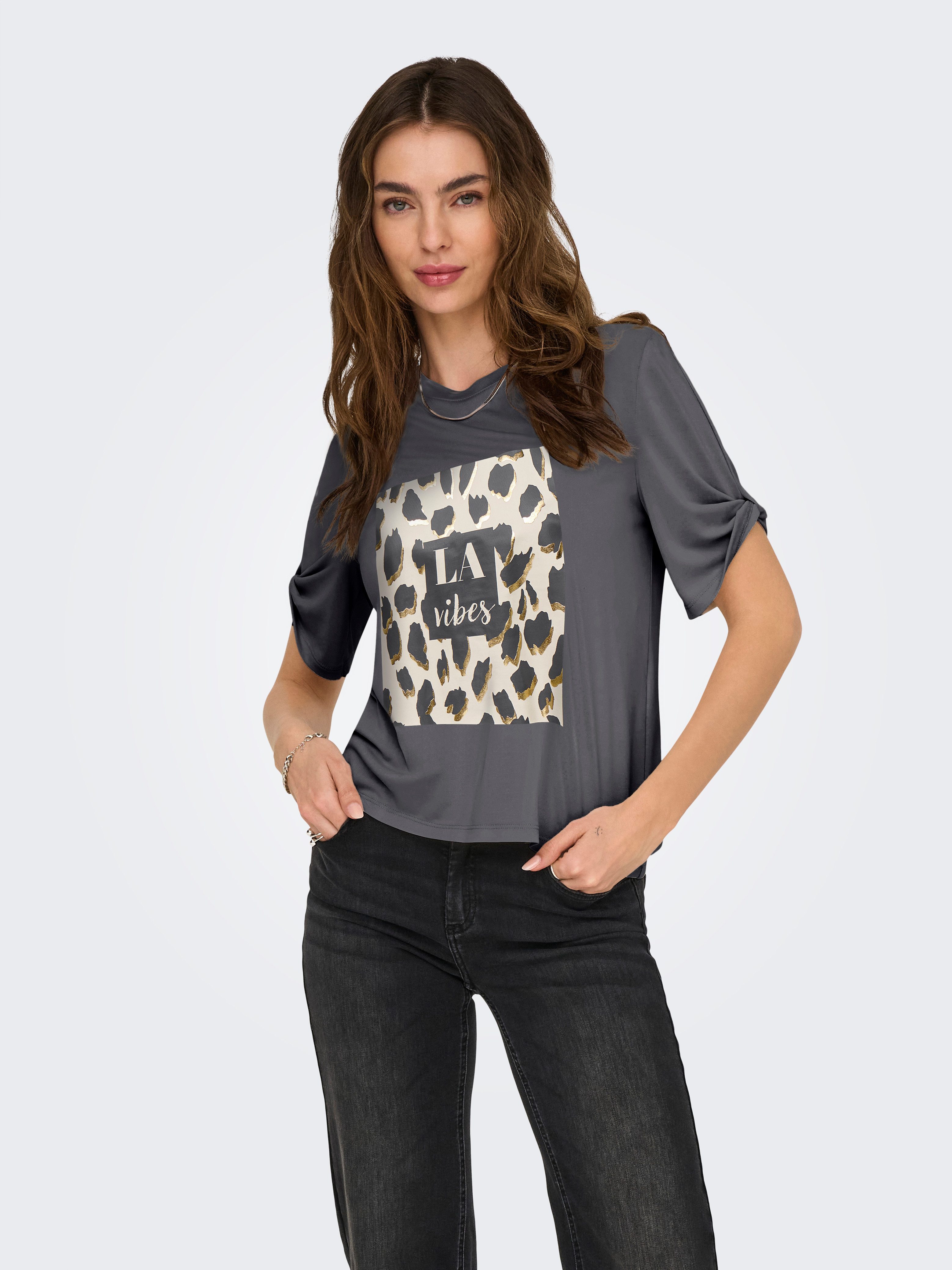 Only Shirt met korte mouwen ONLFREE – T-shirt met print voor casual combinaties