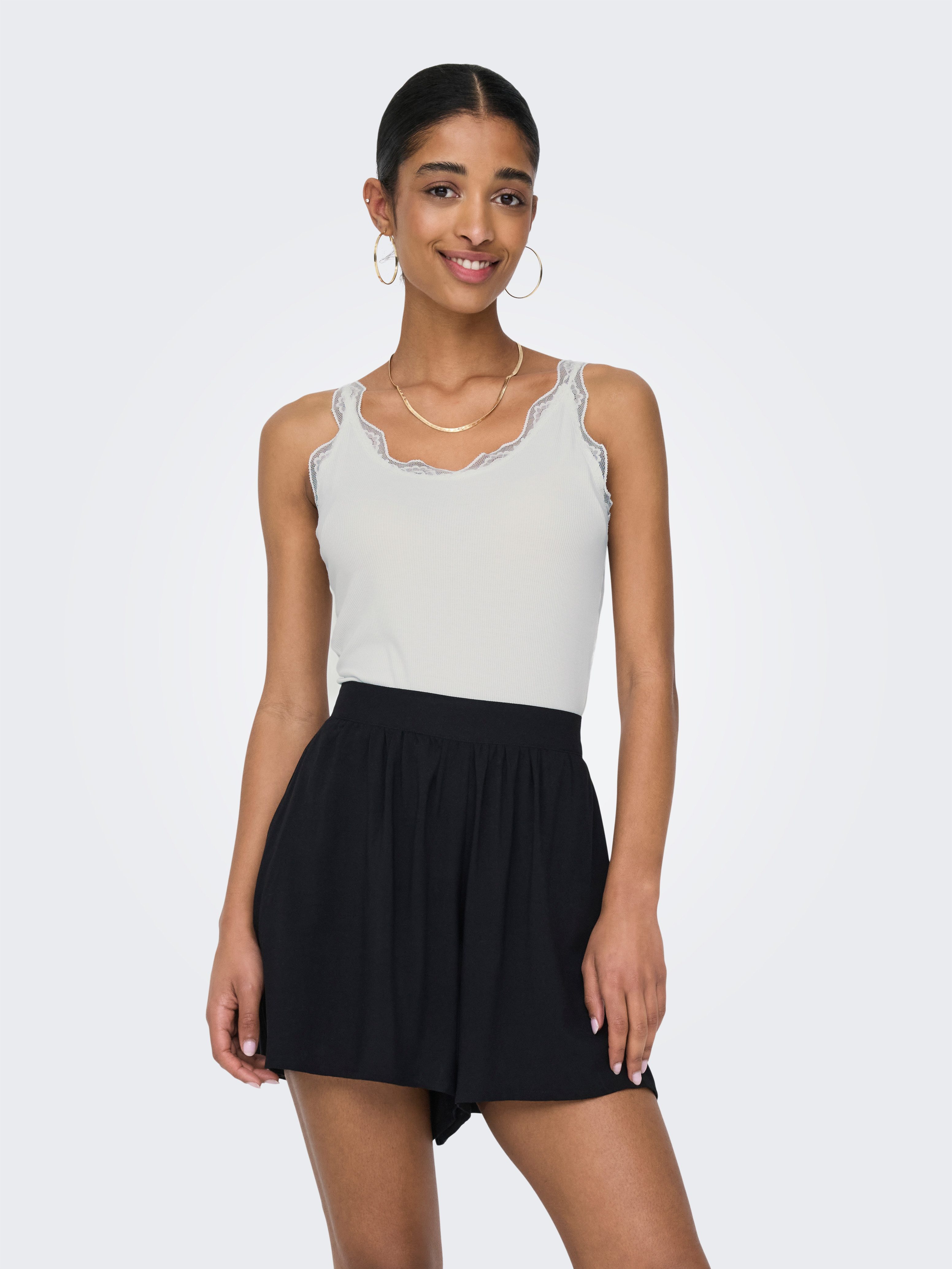 Only Geribde tanktop ONLELLIS LIFE S/L TOP JRS