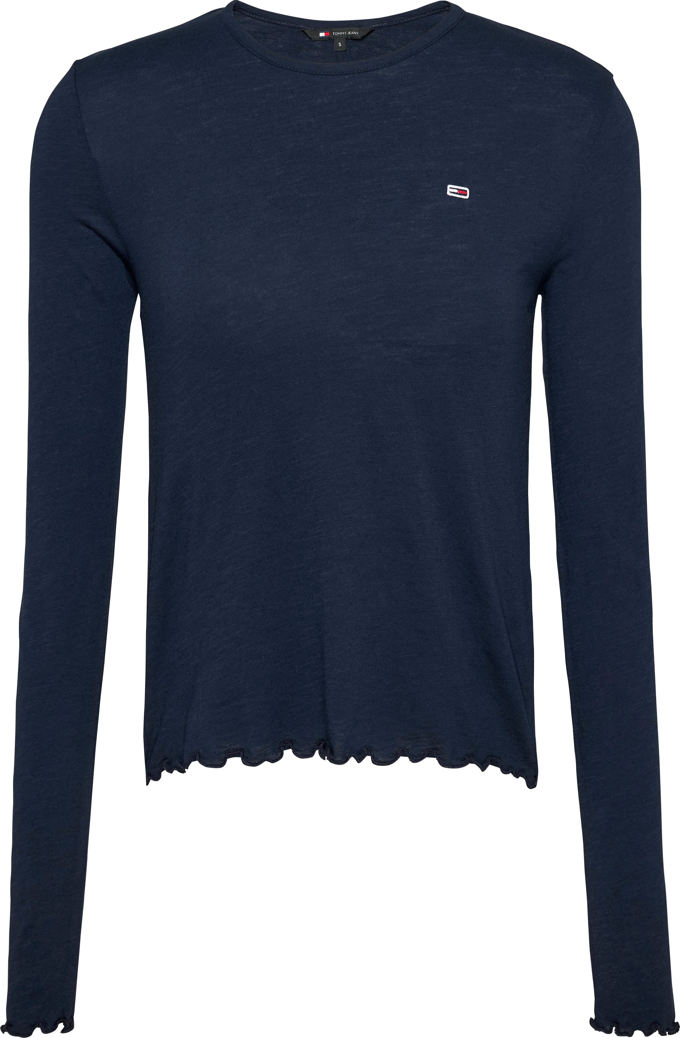 TOMMY JEANS Shirt met lange mouwen TJW SLUB SOFT TEE LS met babylock-zoom logo-borduursel