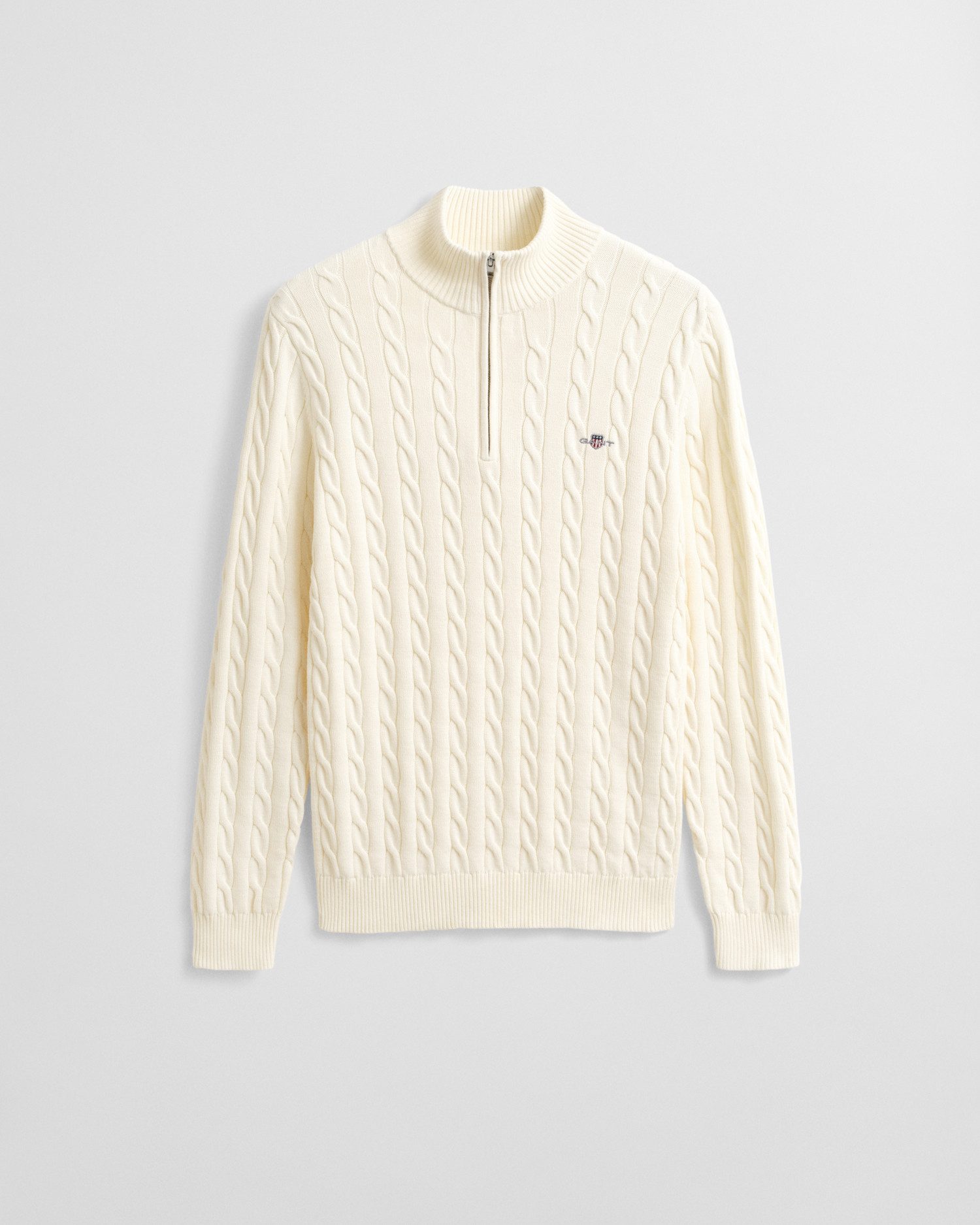 Gant Gebreide trui COTTON CABLE HALF ZIP