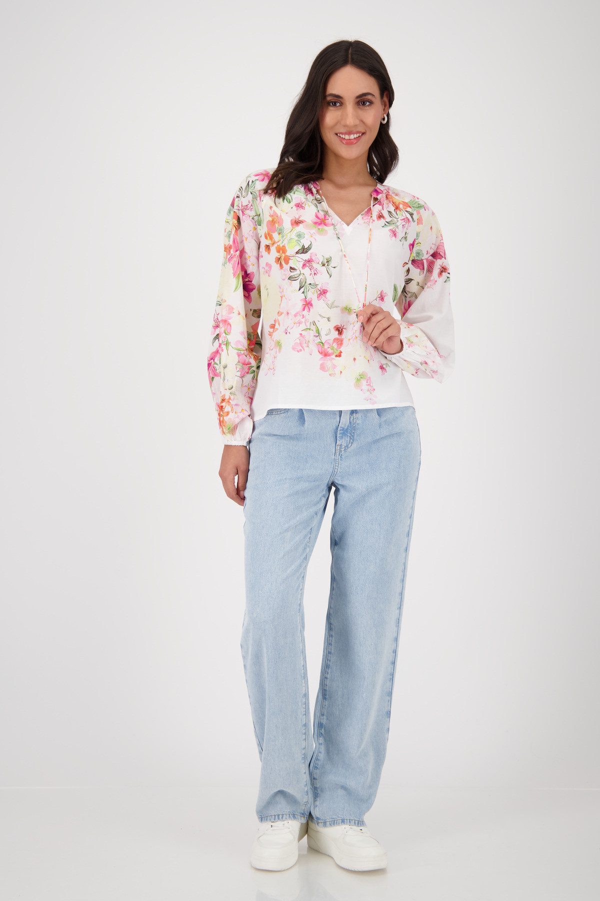 Monari Blouse zonder sluiting met bloemenprint all-over
