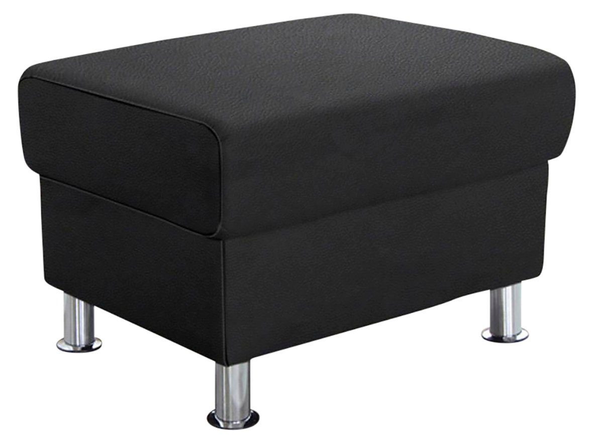 TRENDMANUFAKTUR Hocker Rondo, poef bij de serie, breedte 67 cm, chromen voeten Voetenbank optioneel met verenkern, in verschillende bekledingen bestelbaar