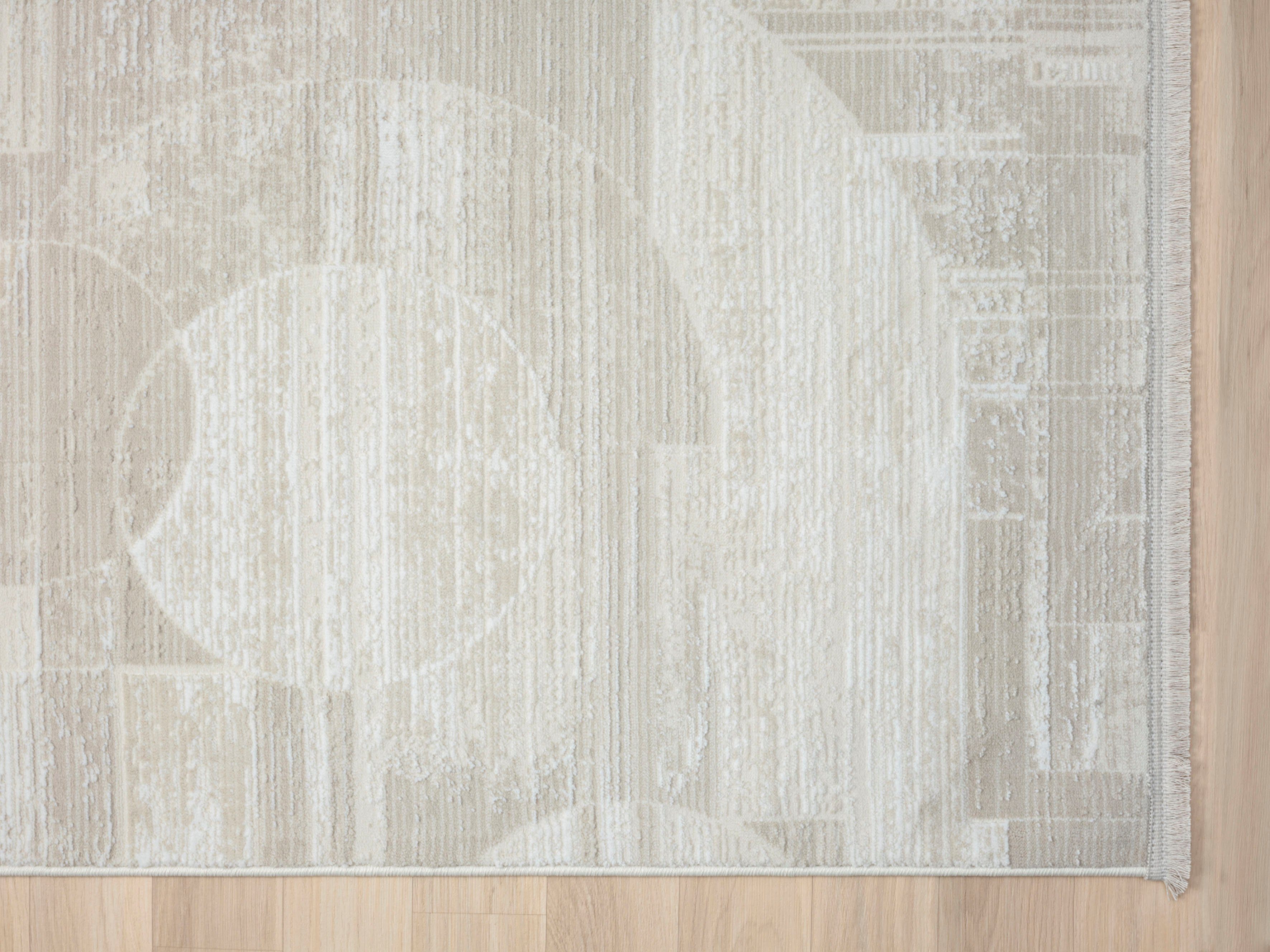 Myflair Möbel & Accessoires Vloerkleed My Circles Kortpolig, modern ontwerp, retro-stijl, met franjes, bijzonder zacht