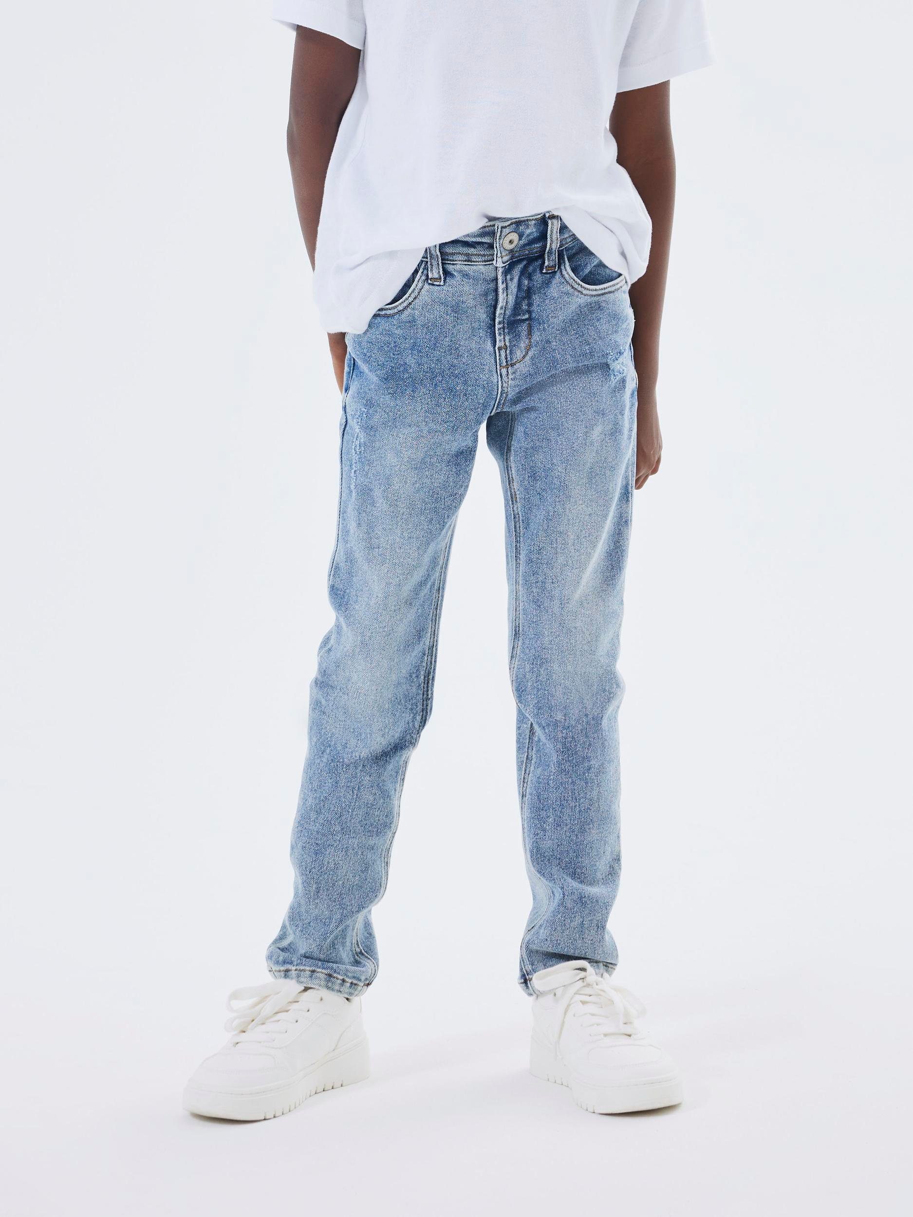 Name it KIDS slim fit jeans NKMTHEO light blue denim Blauw Jongens Stretchdenim 128